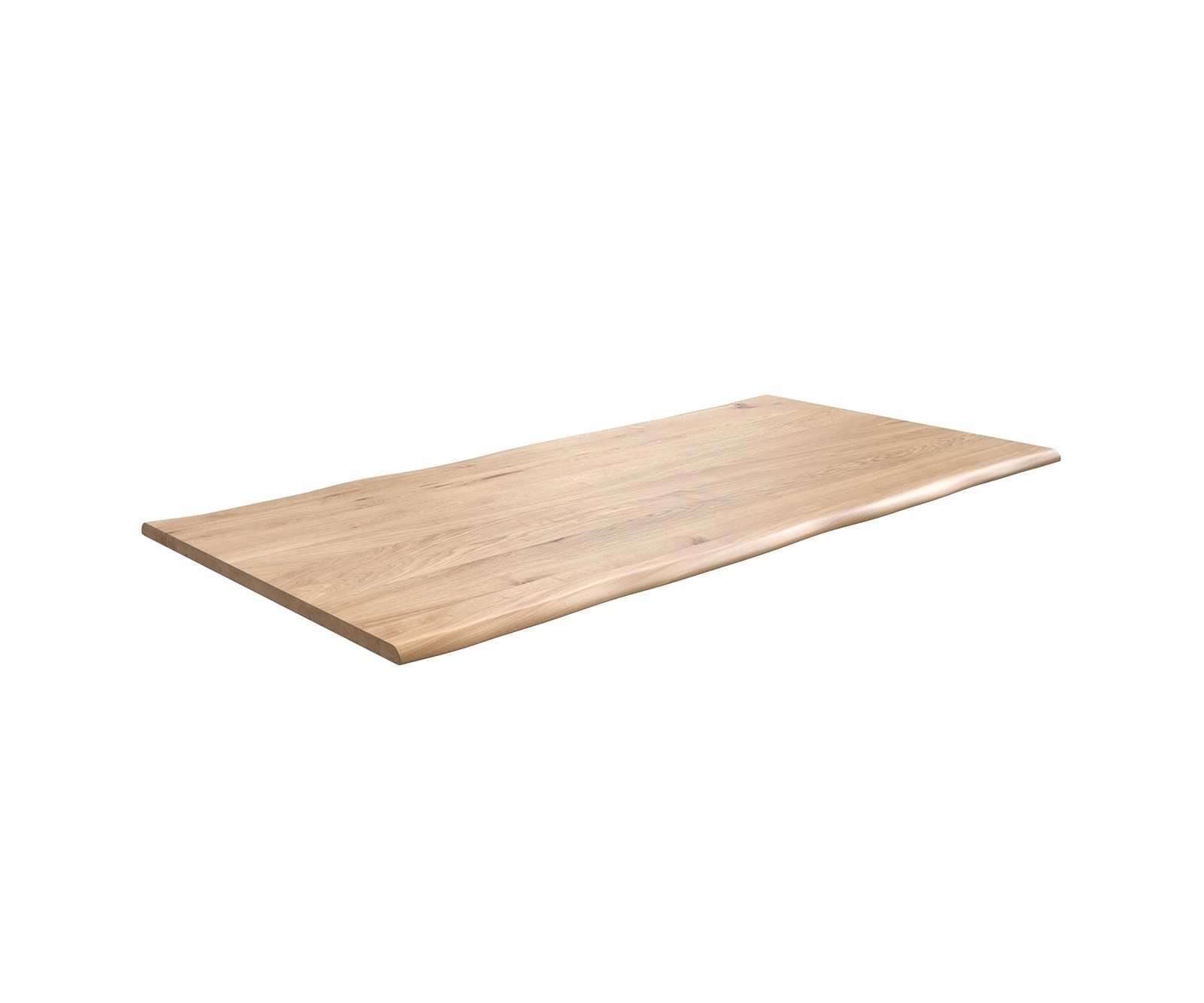 DELIFE Esstischplatte Edge, Eiche Natur 200x100x2,5-3 Live-Edge