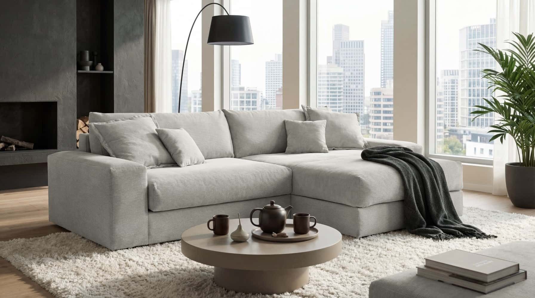 ED EXCITING DESIGN Ecksofa Kamil, Lose Rückenkissen