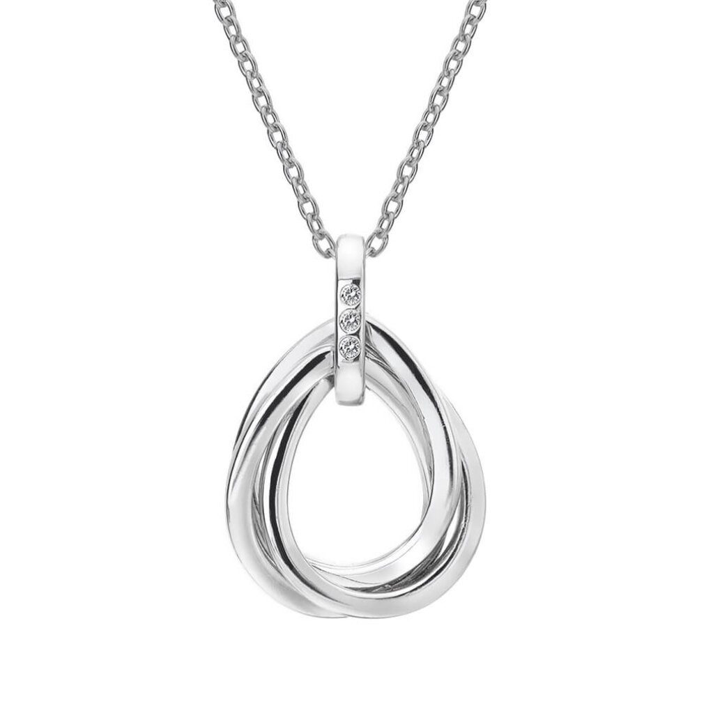 Kette mit Einhänger Silver necklace with diamonds Trio Teardrop DP779 (chain, pendant)