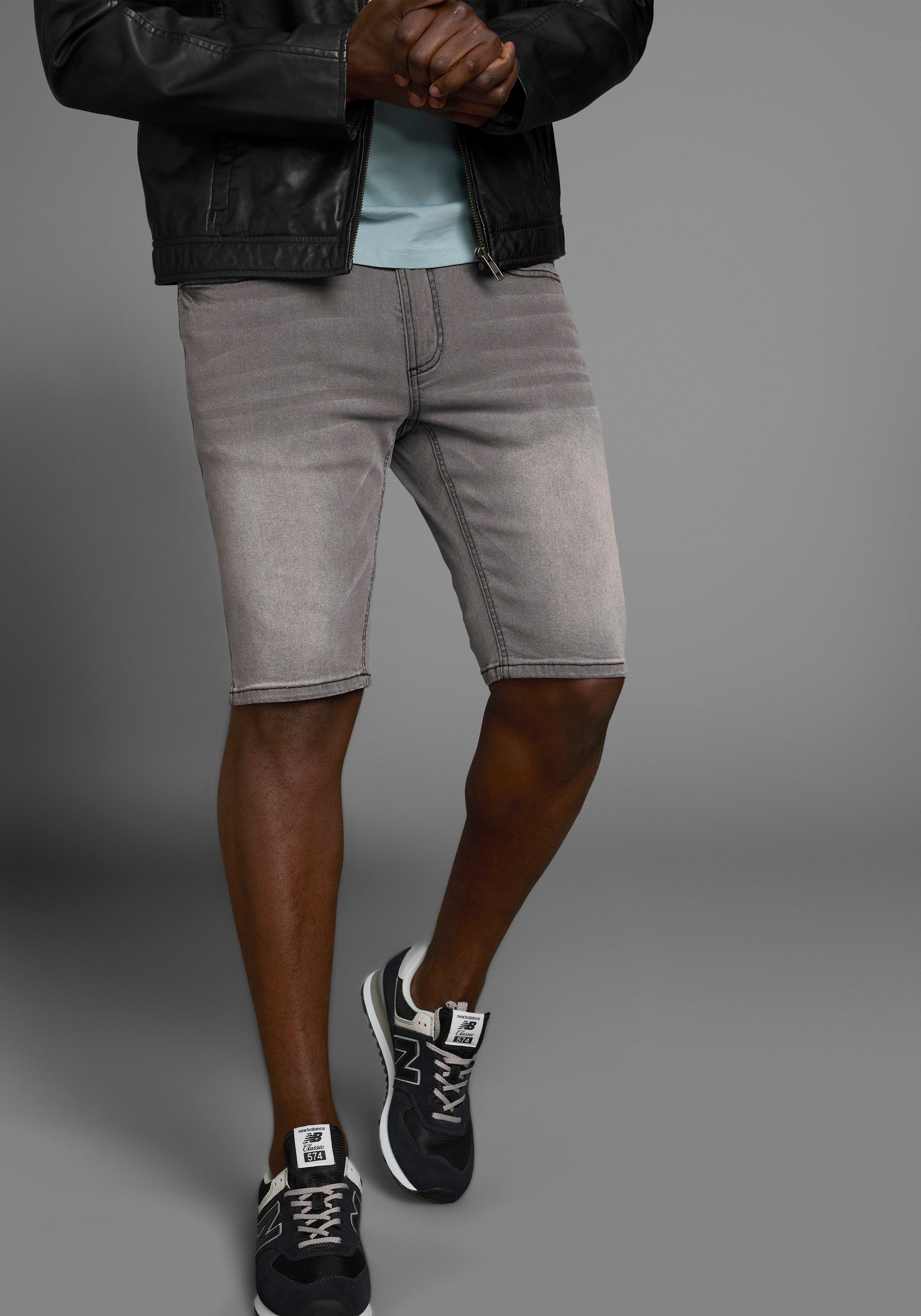 Bruno Banani Jeansshorts Hutch-Shorts gerade geschnittene kurze Beine, niedrige Leibhöhe