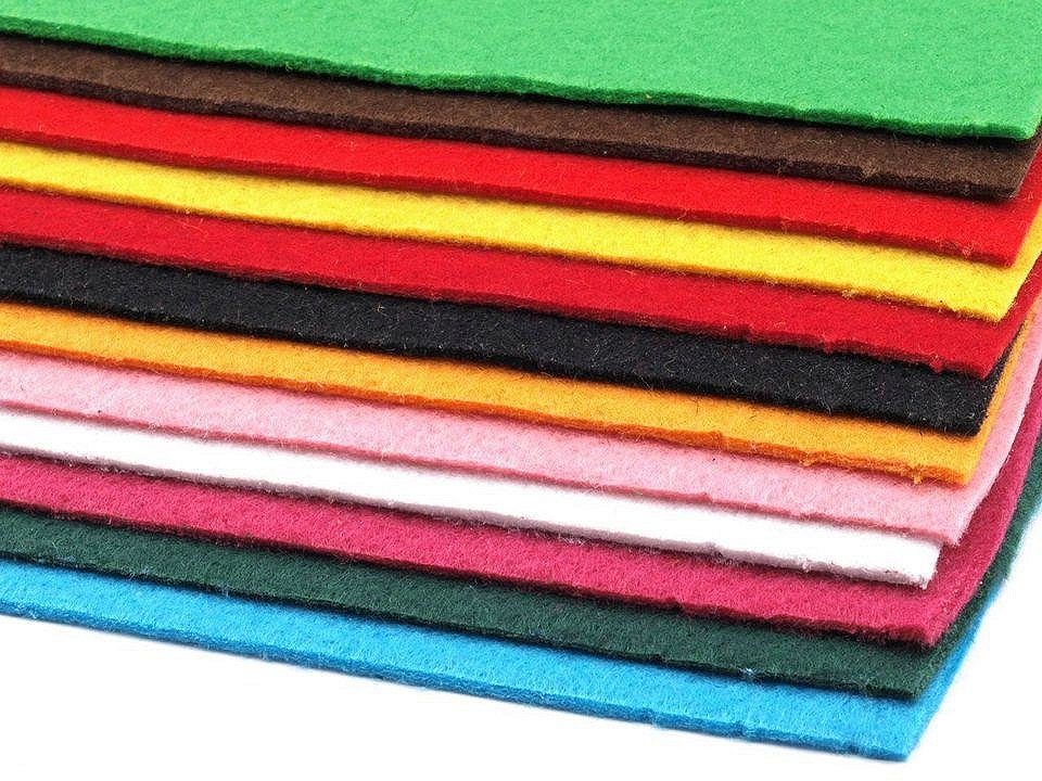 Schnoschi Bastelfilz 12 Filzplatten Bastelfilz Filz Farbmix 2-3 mm dick DIN A4 20x30 cm