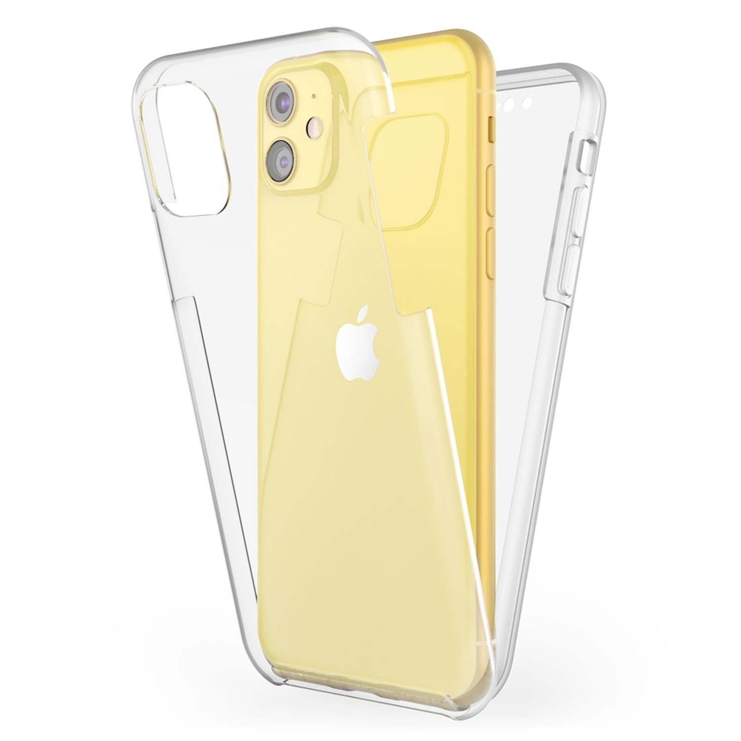 Nalia Smartphone-Hülle Apple iPhone 11, Klare 360 Grad Hülle / Rundumschutz / Transparent / Displayschutz Case