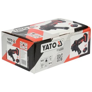 Yato Doppelschleifer Winkelschleifer-Set mit 2 Akkus 3,0 Ah Li-Ion 18 V 125 mm