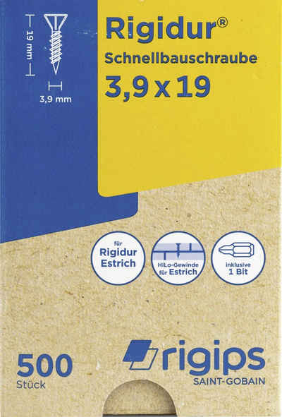 Rigips Trockenbauschrauber Schnellbauschrauben 3,9 x 19mm