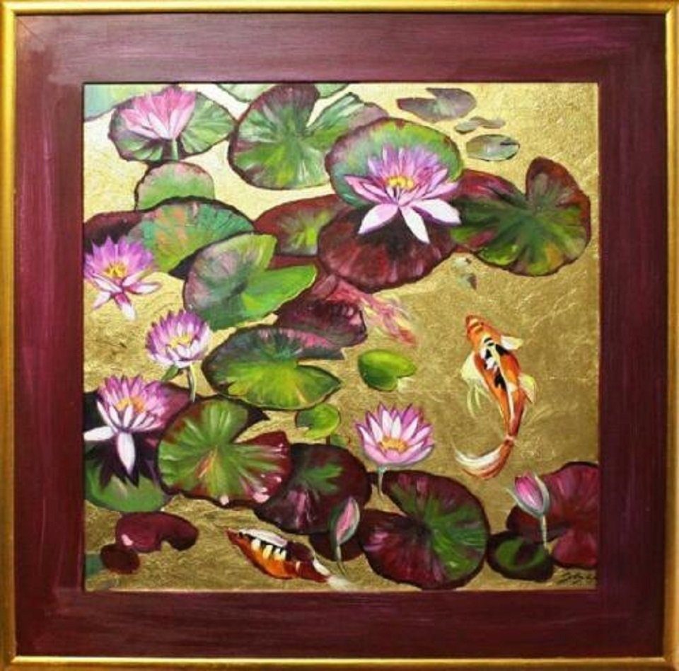 JVmoebel Gemälde Lilien Blumen Ölgemälde Bild Bilder Gemälde Ölbilder Ölbild Sofort, Blume, Frucht & Pflanze, Blumen, Pflanzen
