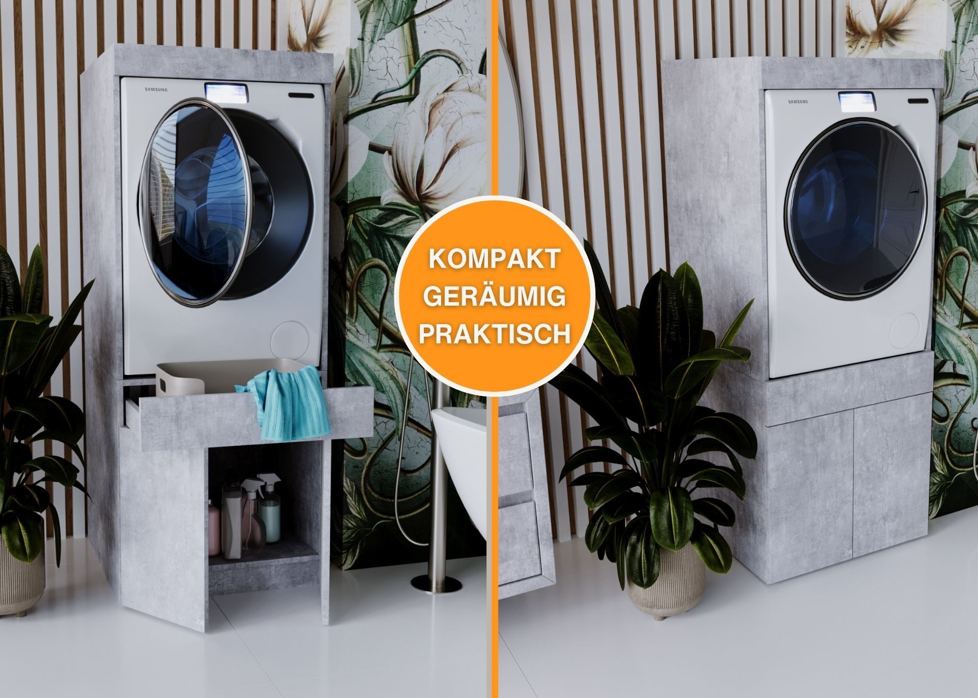 CraftPAK Waschmaschinenumbauschrank mit Stauraum für Waschmaschine günstig online kaufen