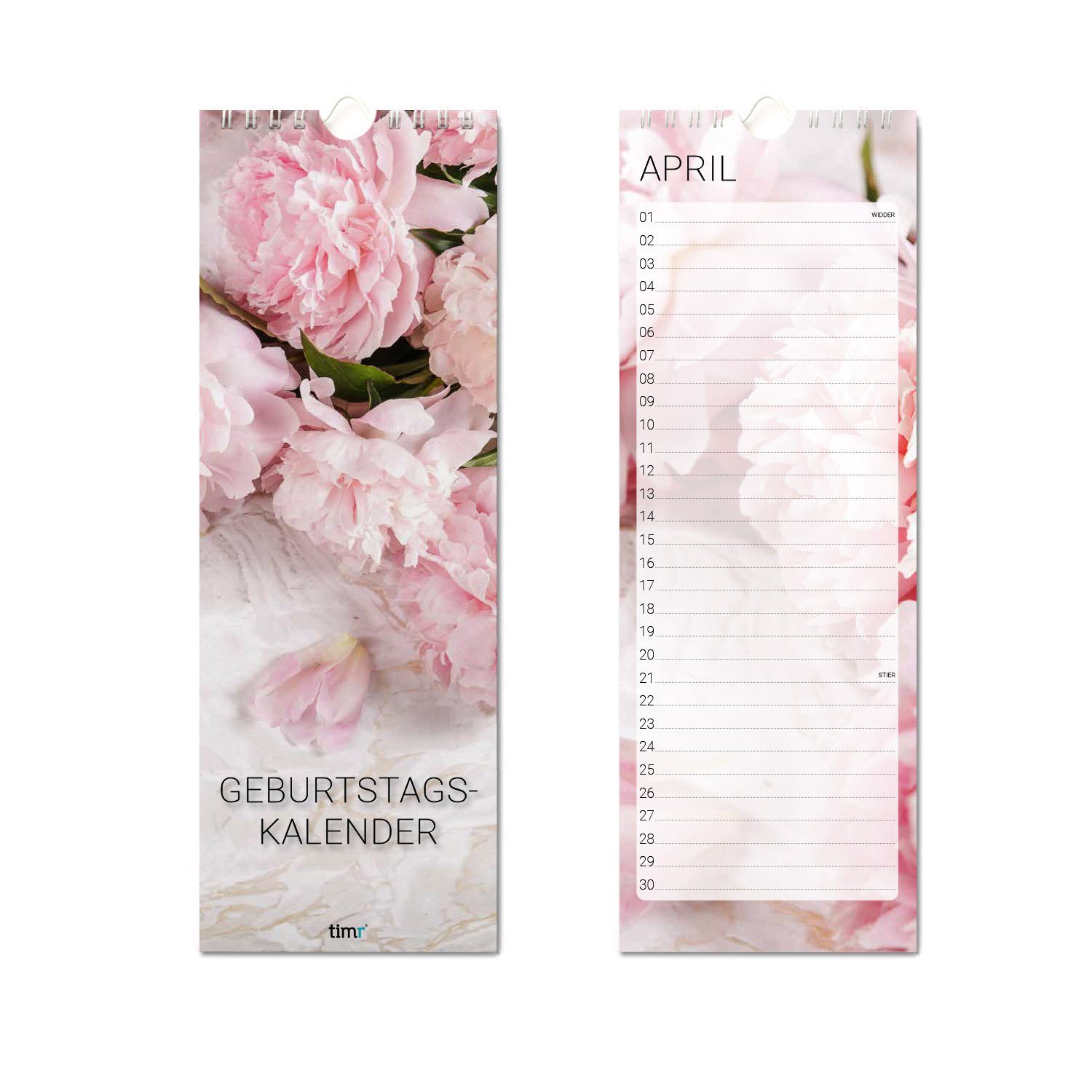 younikat Platzset Geburtstagskalender Motiv Pfingstrose I 105 x 297 mm I Im günstig online kaufen