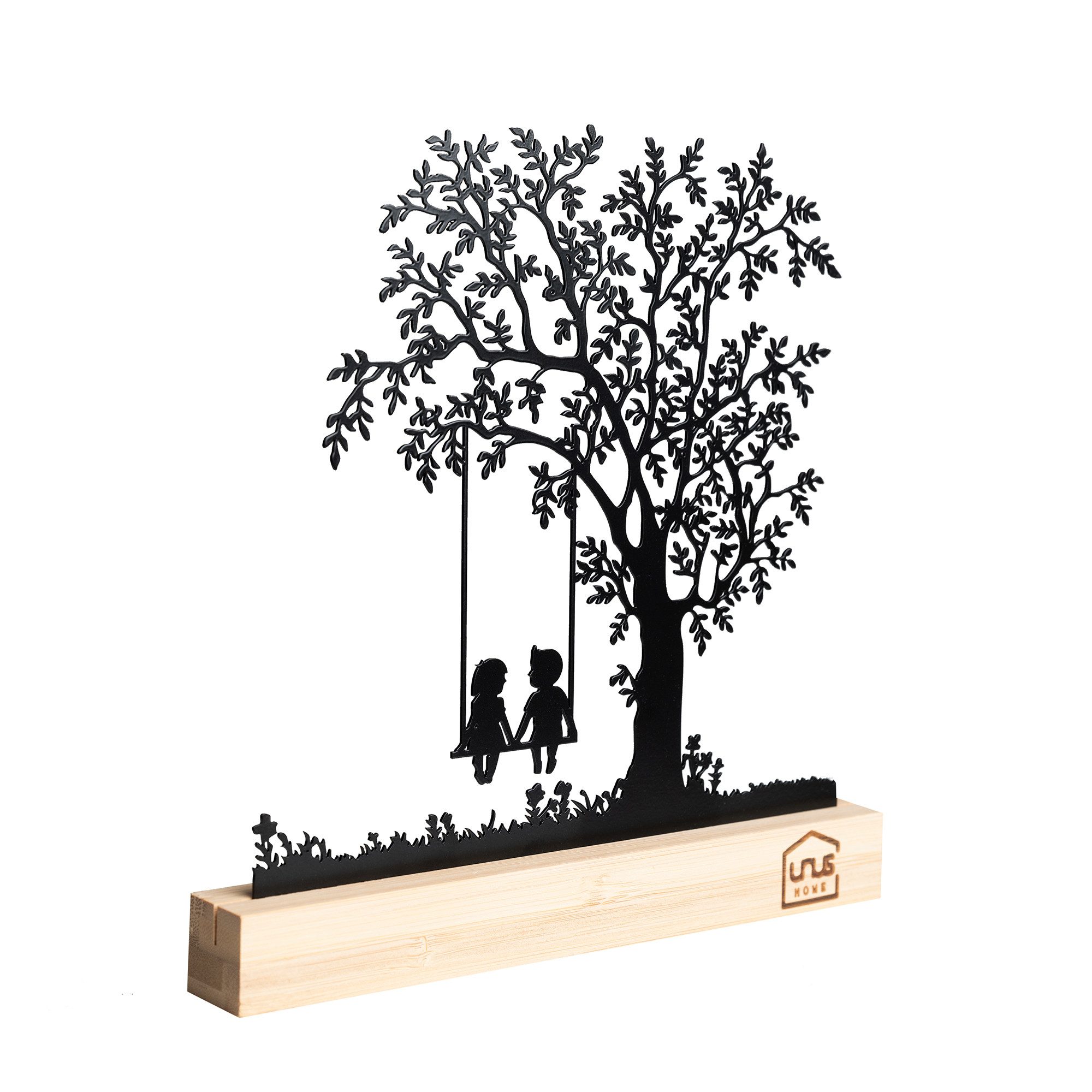 UNUS HOME Dekofigur Aufsteller Baum mit Kindern auf einer Schaukel (21cm br günstig online kaufen