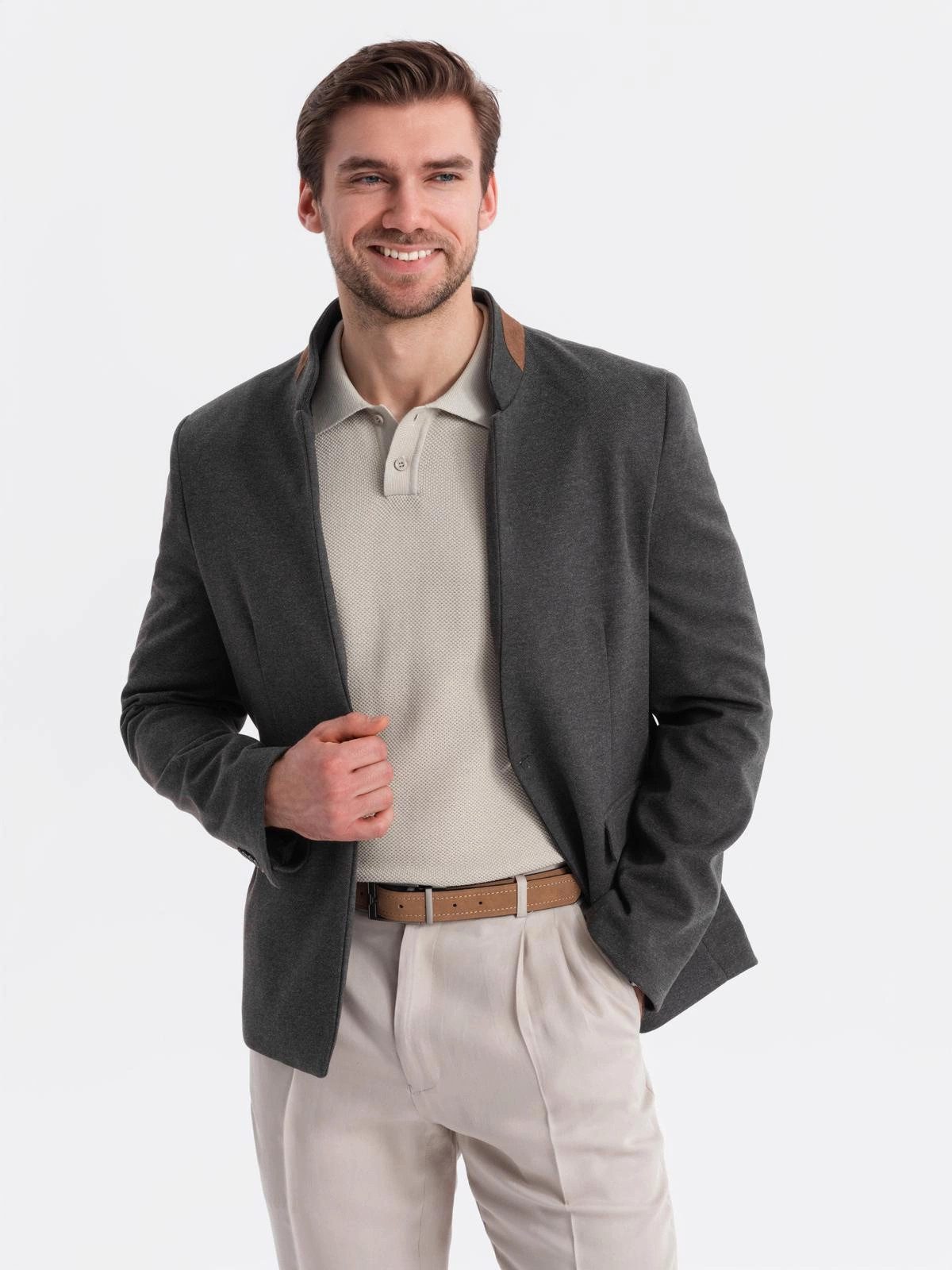 OMBRE Sakko Sakko aus Rayon in Melange mit Stehkragen für Herren günstig online kaufen