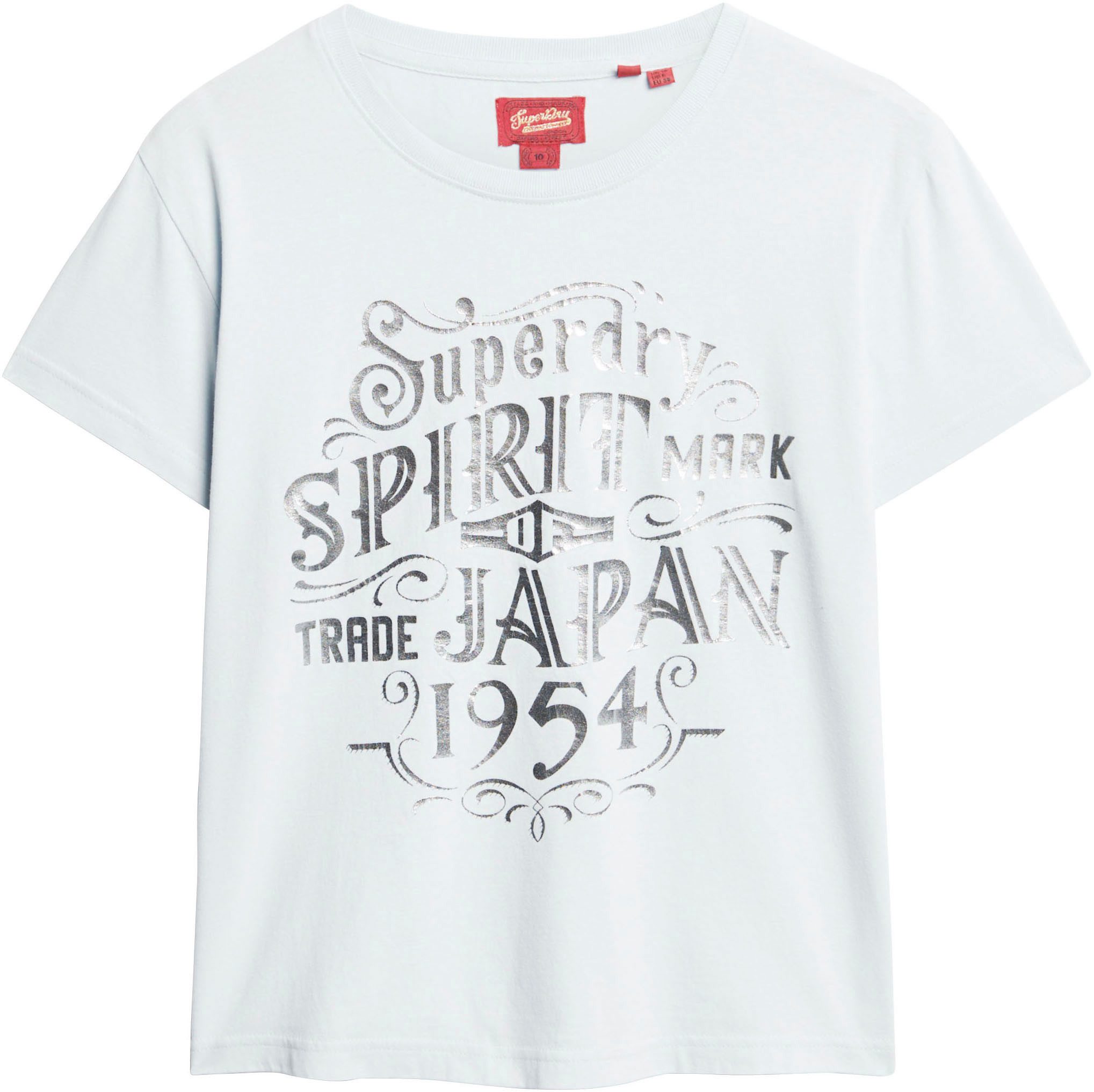 Superdry Print-Shirt FOIL WORKWEAR FITTED TEE aus Baumwolle, Relaxed Fit, mit Rundhalsausschnitt, Kurzarm