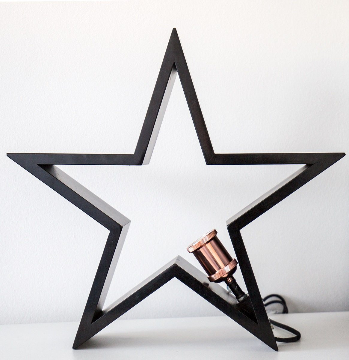 Lüllmann Stehlampe »Stern Lampe Bambus Schwarz Ø44cm Tischleuchte