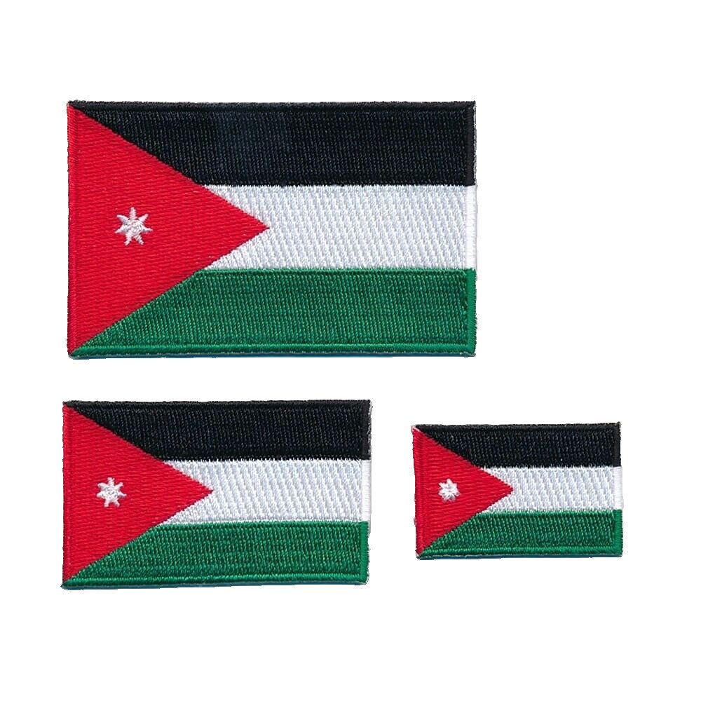 hegibaer Aufnäher 3 Königreich Jordanien Flaggen Patches Aufnäher Aufbügler Set 0115, (3-tlg), Beste Qualität