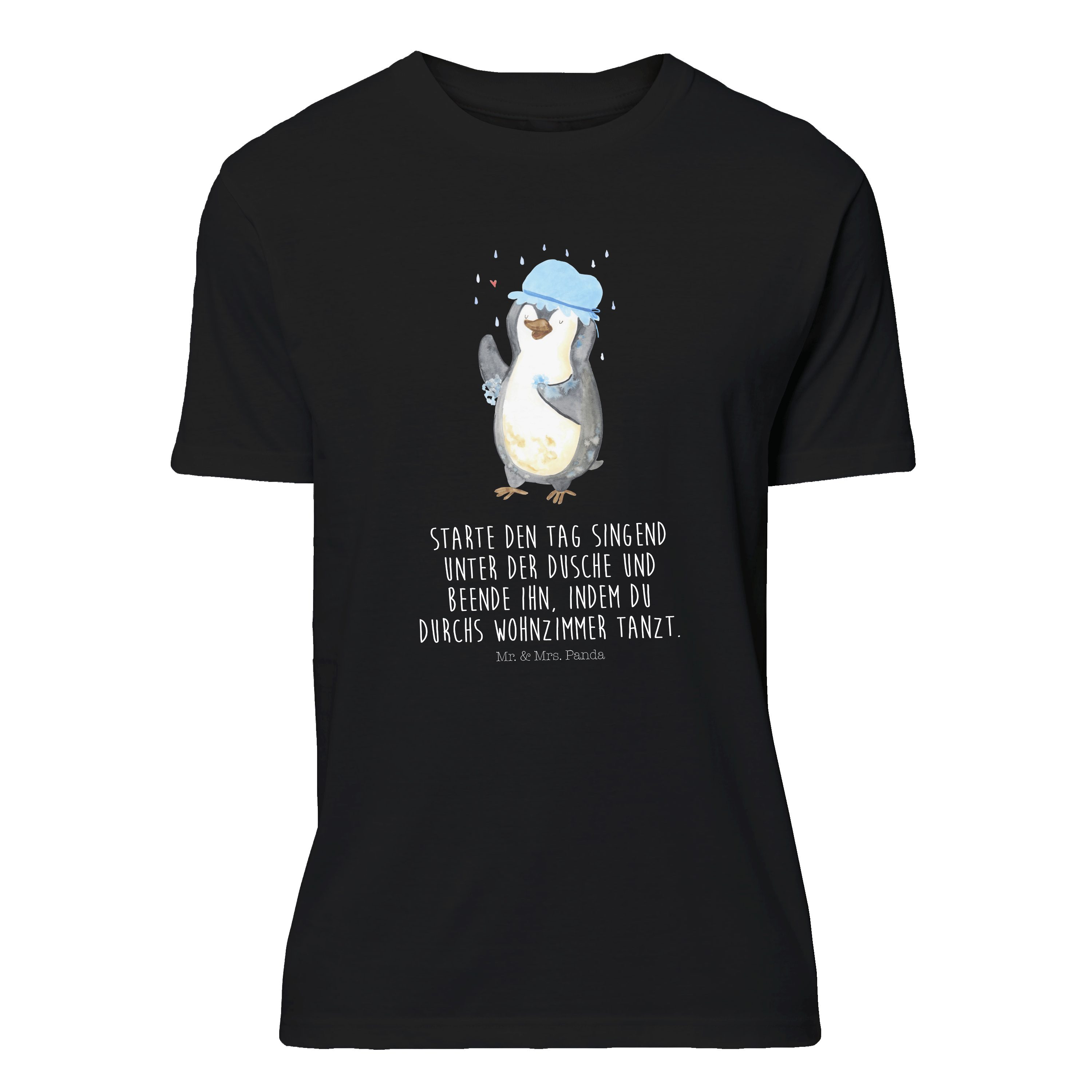T-Shirt Pinguin duscht - Schwarz - Shirt, T-Shirt