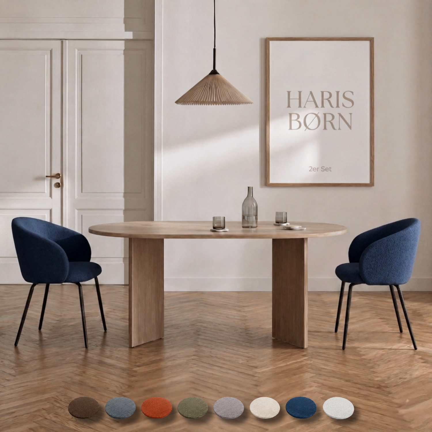 Haris Børn Esszimmerstuhl mit Armlehnen NØR - Hochwertige Polsterstühle für Esszimmer (Set, 2 St), Premium Esszimmer Stühle & Wohnzimmer Stühle