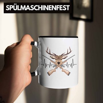 Trendation Tasse Trendation - Reh Jagd Herzschlag Tasse Geschenk für Jäger Hobby Gesche