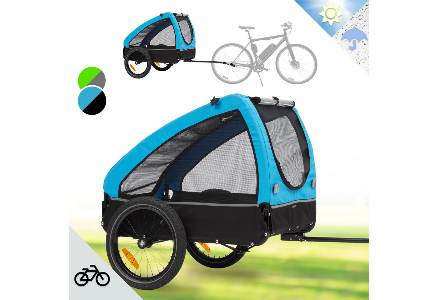 Thumbnail - KLARFIT Fahrradkinderanhänger Husky Fahrrad-Hundeanhänger