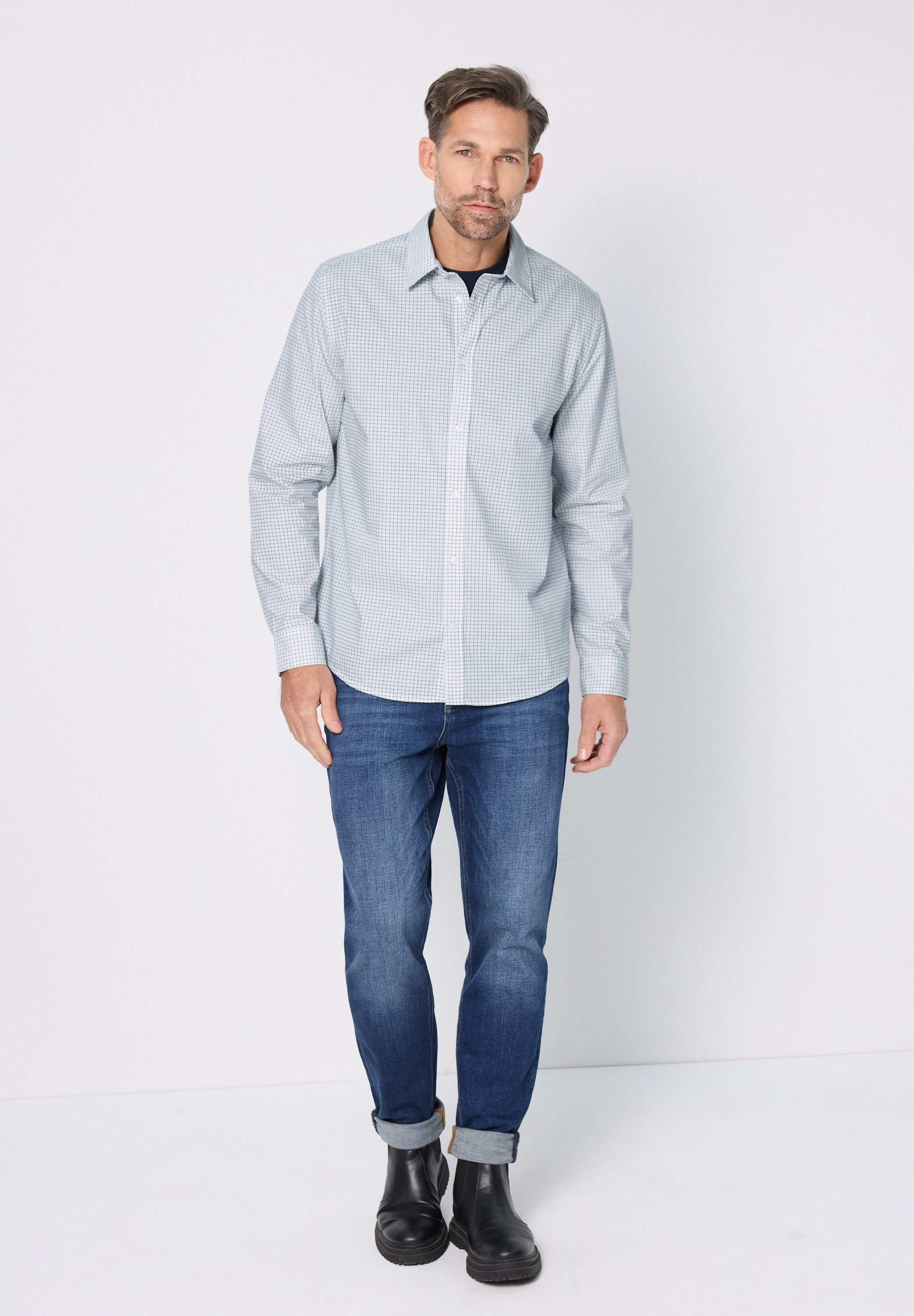 STREET ONE MEN Karohemd aus reiner Baumwolle