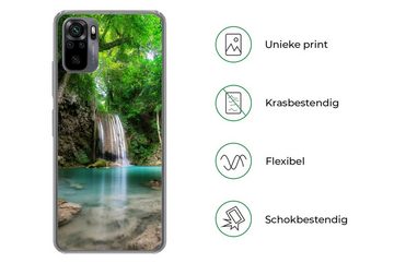 MuchoWow Handyhülle Dschungel - Wasserfall - Pflanzen - Wasser - Natur, Phone Case, Handyhülle Xiaomi Redmi Note 10, Silikon, Schutzhülle