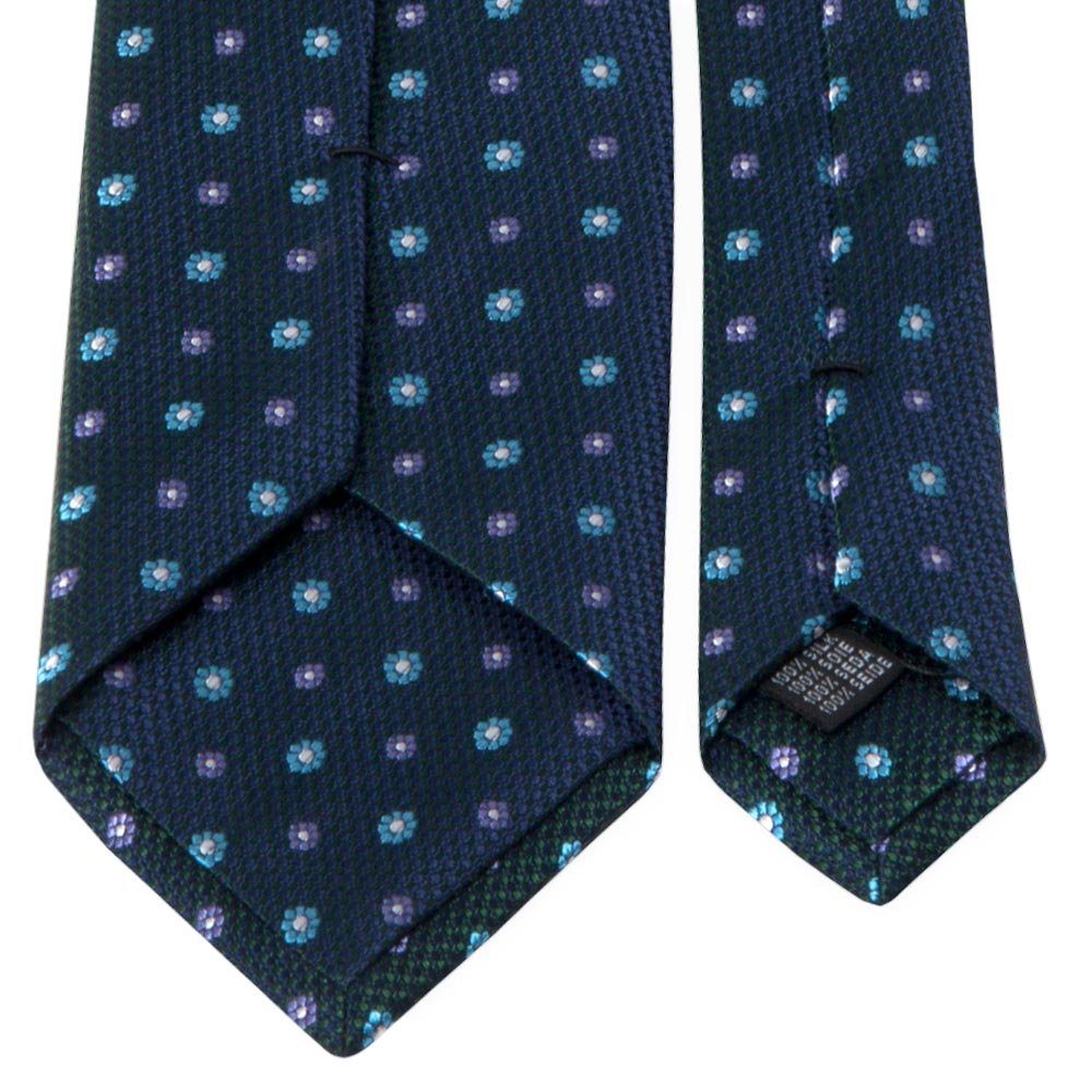 (8cm) Blüten-Muster Breit Seiden-Jacquard mit Petrolblau Krawatte BGENTS Krawatte