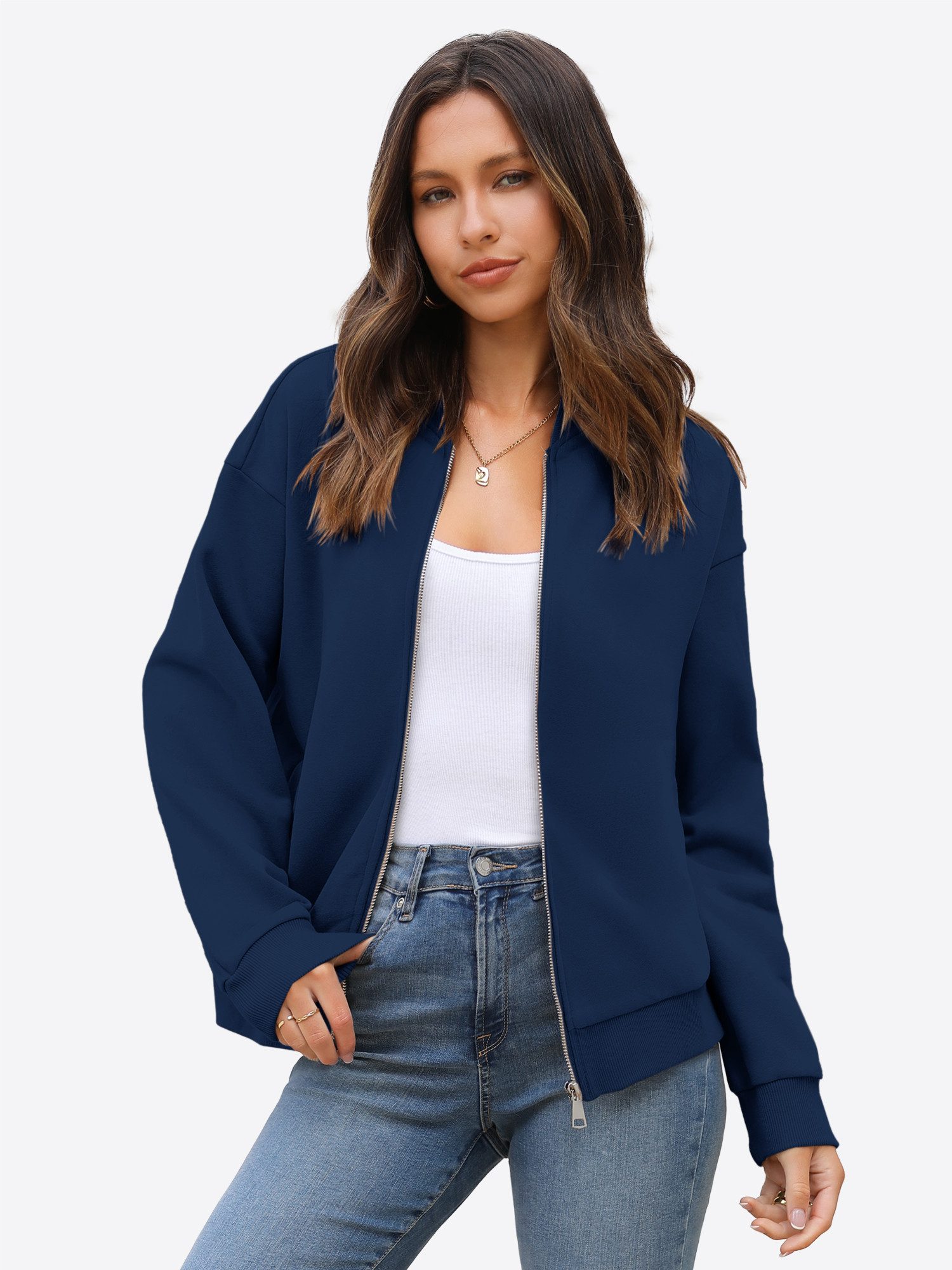 Imily Bela Sweatshirt Damen Freizeitjacke mit Reißverschluss (Packung, 1-tl günstig online kaufen