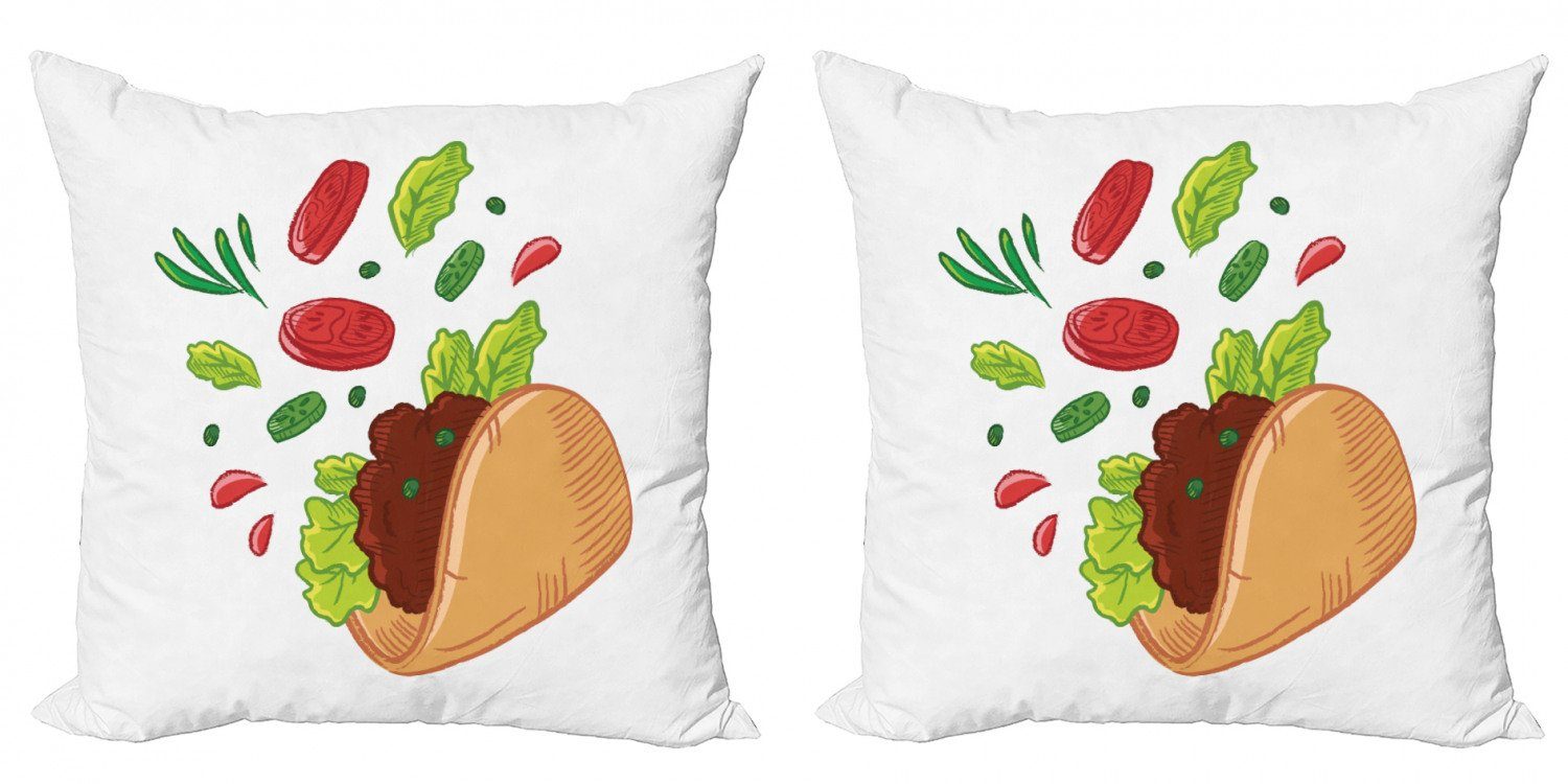 Taco Abakuhaus Gemüse Modern (2 Doppelseitiger Mexikanische mit Kissenbezüge Accent Stück), Digitaldruck, Tortilla