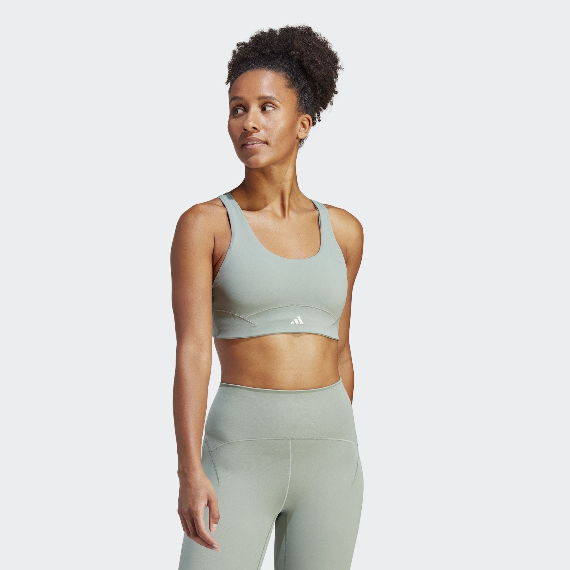 COREFLOW adidas STUDIO Sport-BH MEDIUM-SUPPORT Performance LUXE Silver SPORT-BH Green