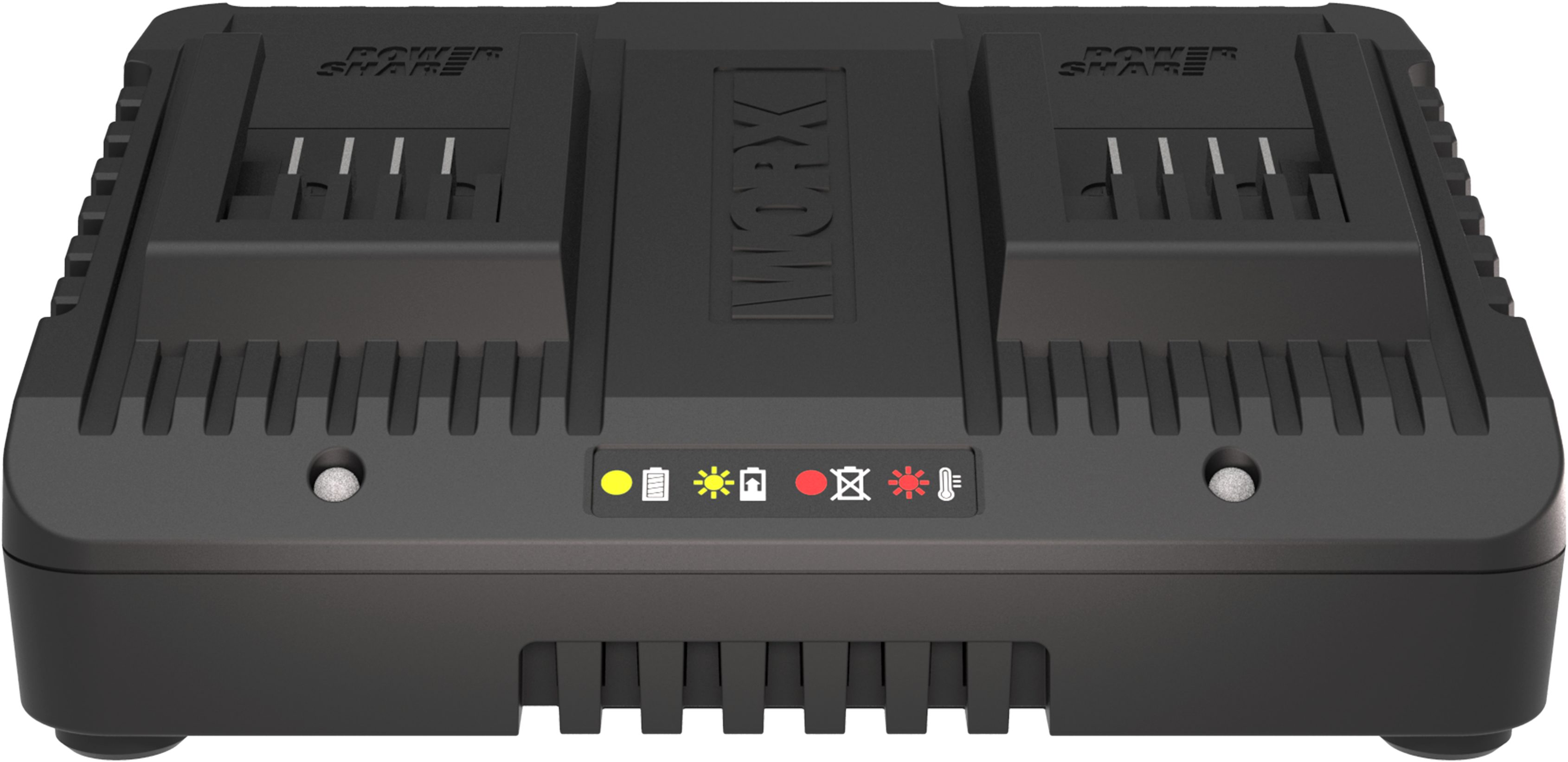 Worx Dual-Ladegerät WA3772 Akku-Ladestation (2000 mA, für alle WORX PowerShare Akkus, gleichzeitige Aufladen von 2 Akkus)