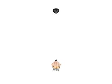 meineWunschleuchte LED Pendelleuchte, Dimmfunktion, LED wechselbar, warmweiß, Einflammig über Kochinsel hängend Boho Lampenschirm Rattan Natur 18cm