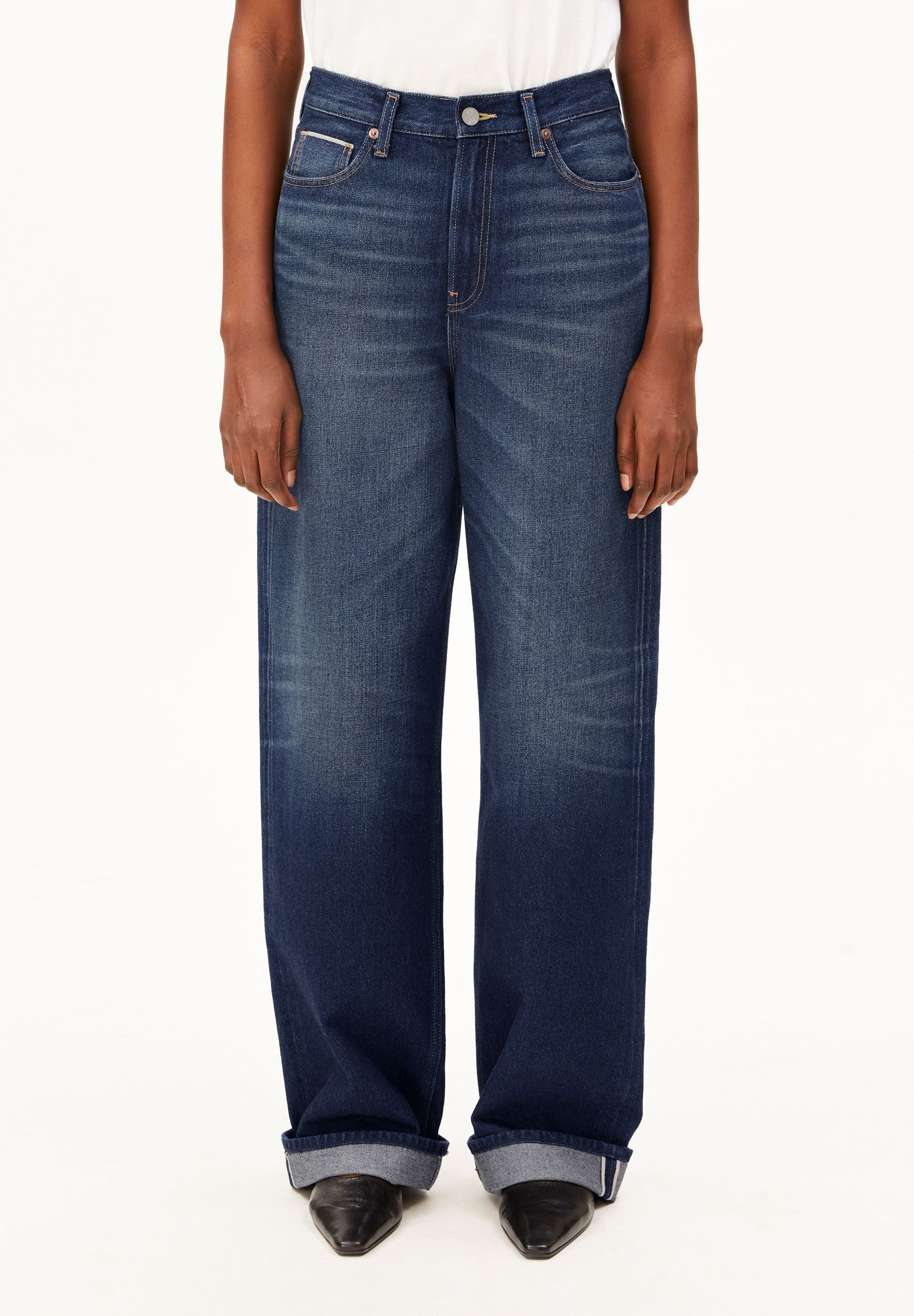 Armedangels Weite Jeans ENIJAA SELVEDGE (Non-Stretch, Regular Fit) High waist