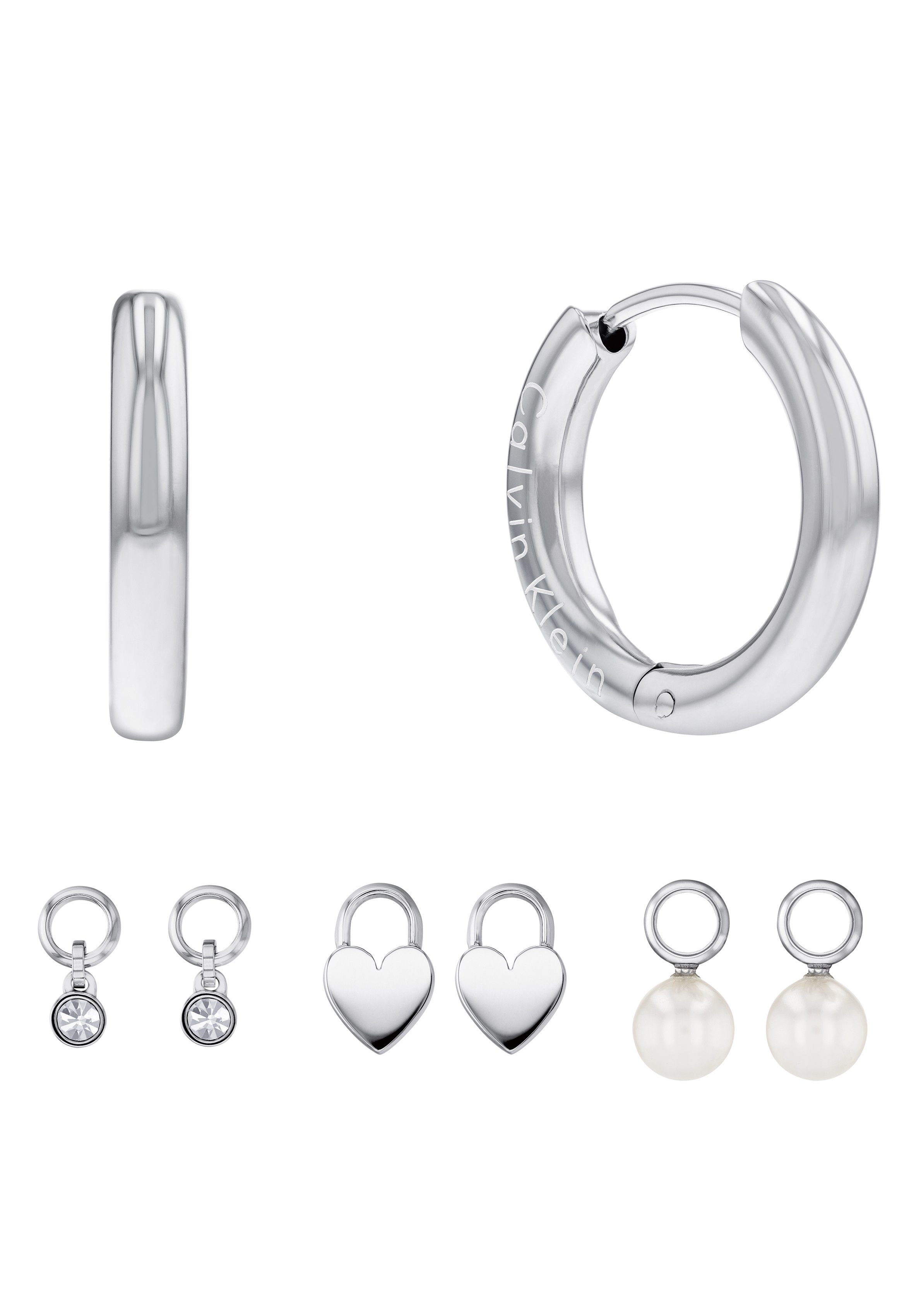 Calvin Klein Ohrring-Set Multipack Schmuck Ohrrschmuck Ohrringe Schmuckset Huggie (Set, 8-tlg), mit Glasstein - mit Glasperlen