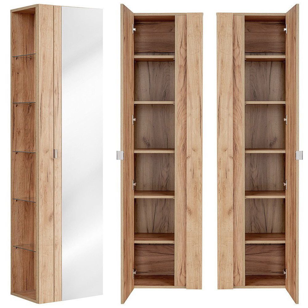 Lomadox Hochschrank TOSKANA-56 Badezimmer mit Spiegel günstig online kaufen