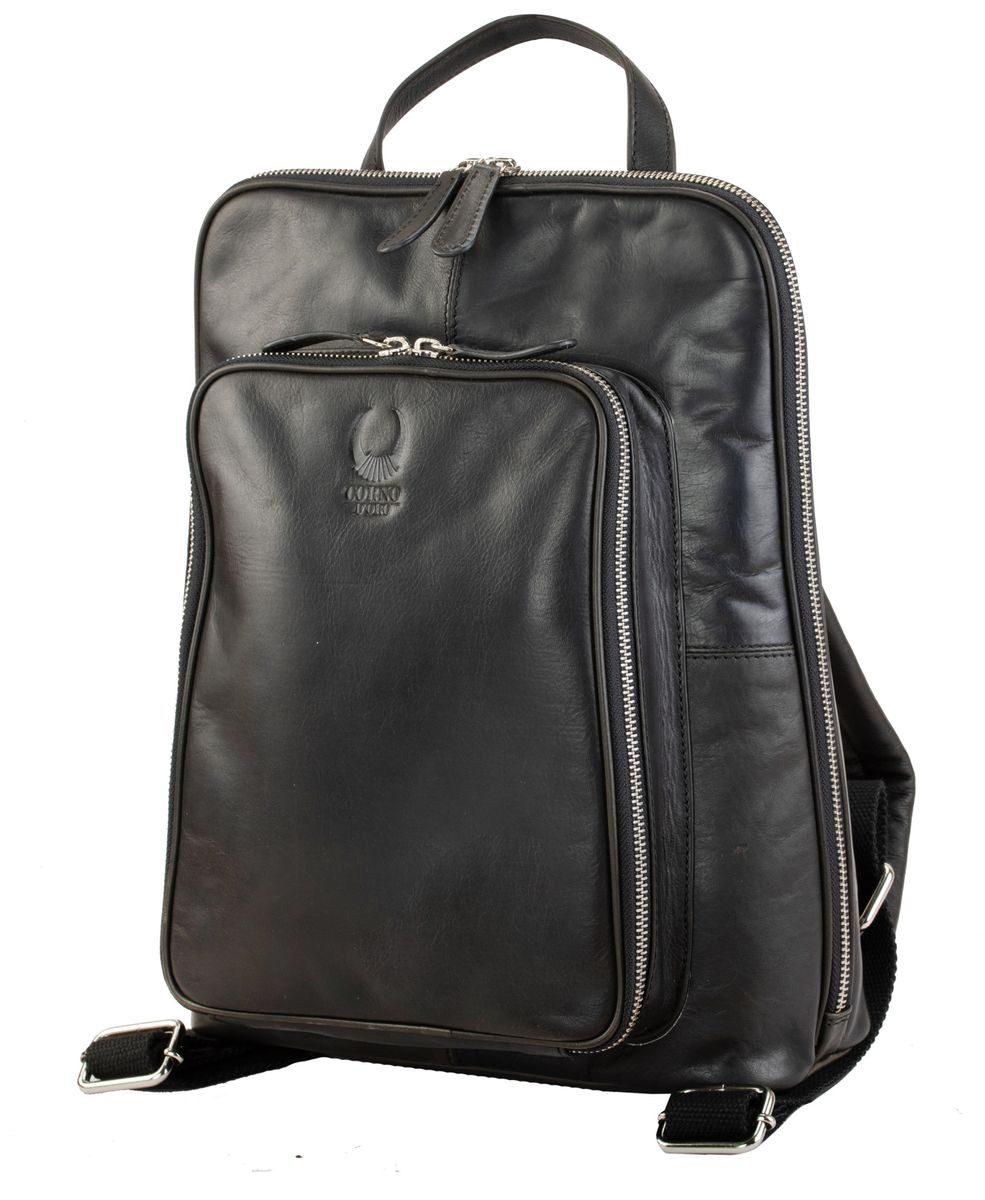 Freizeitrucksack Handmade Rucksack Damen Echt Leder für 14 Zoll Laptoprucksack Elegant