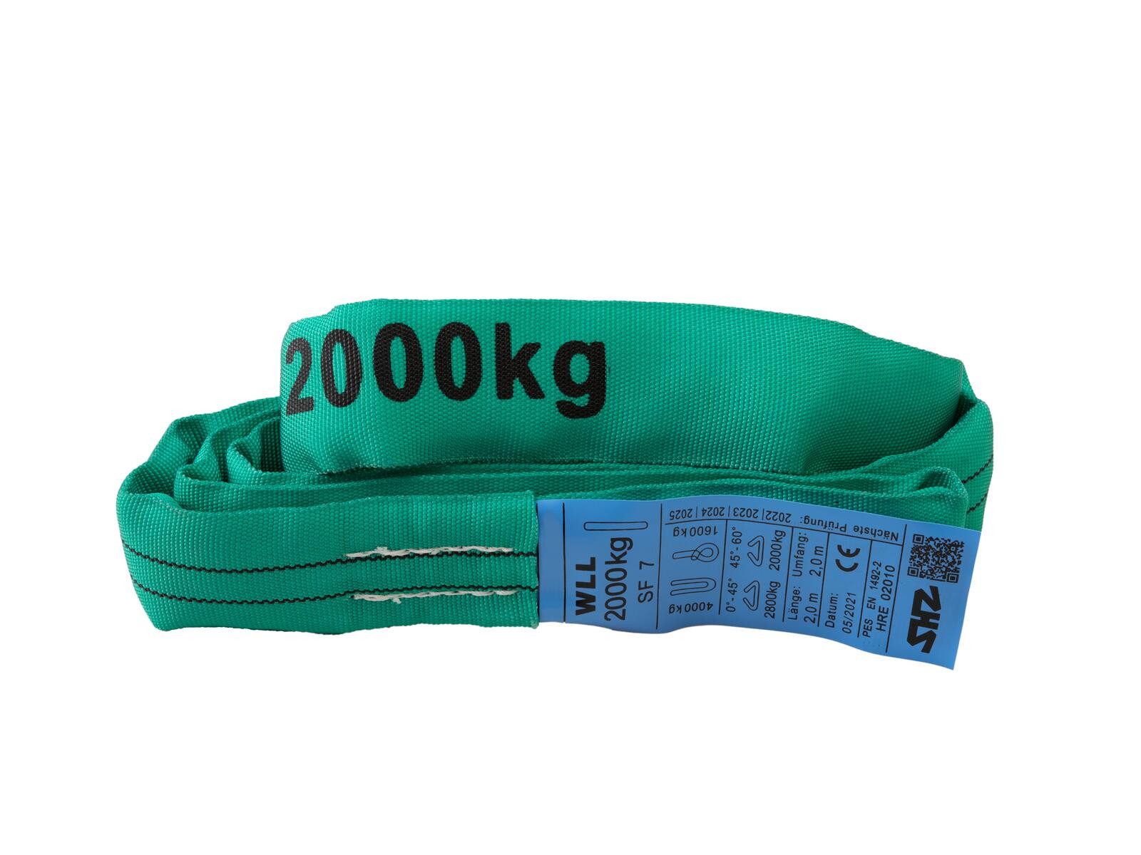 SHZ Kettenzug SHZ Rundschlinge Länge 2m / 2000kg nach EN 1492-2 SF7 grün