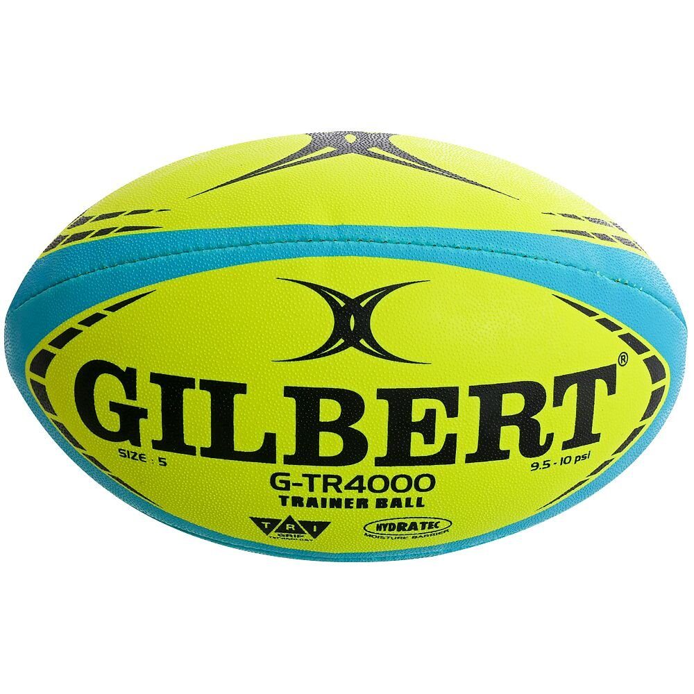Gilbert Rugbyball Rugbyball G-TR4000 Fluoro, Patentierte TRI Grip-Technologie Größe 4