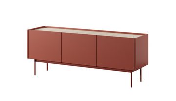 Compleo Wohnzimmer-Set (TV-Lowboard, Kommode, Couchtisch) Möbelfarbe Kaschmir oder Rot