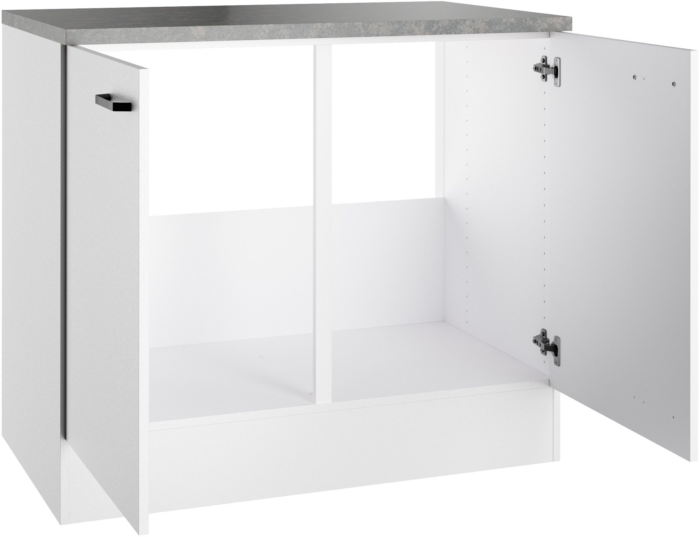 OPTIFIT Spülenschrank OPTImulti Breite 100 cm, Tiefe 60 cm, mit 2 Türen, inkl. Arbeitsplatte