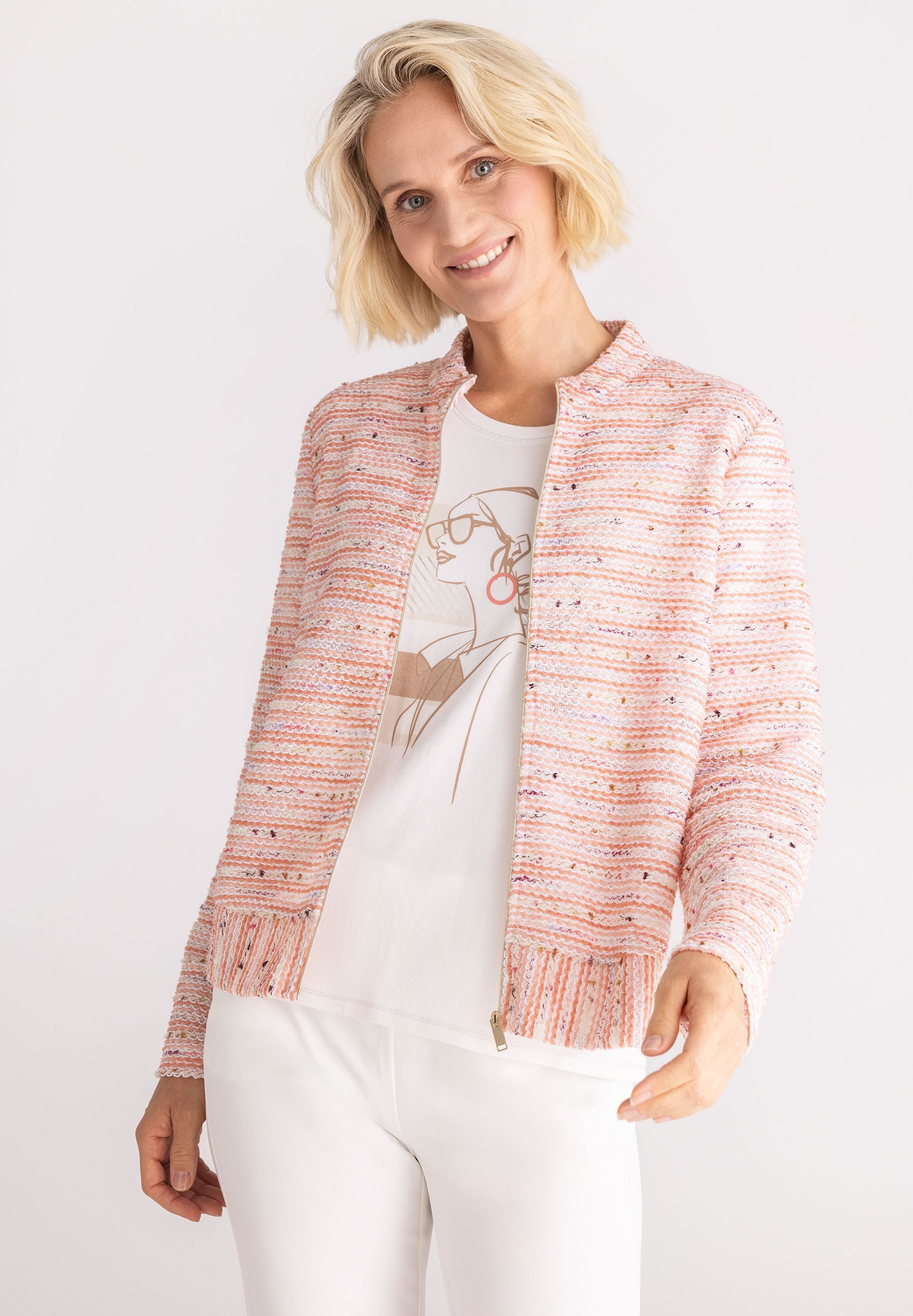 FRANK WALDER Jackenblazer mit Strukturmuster