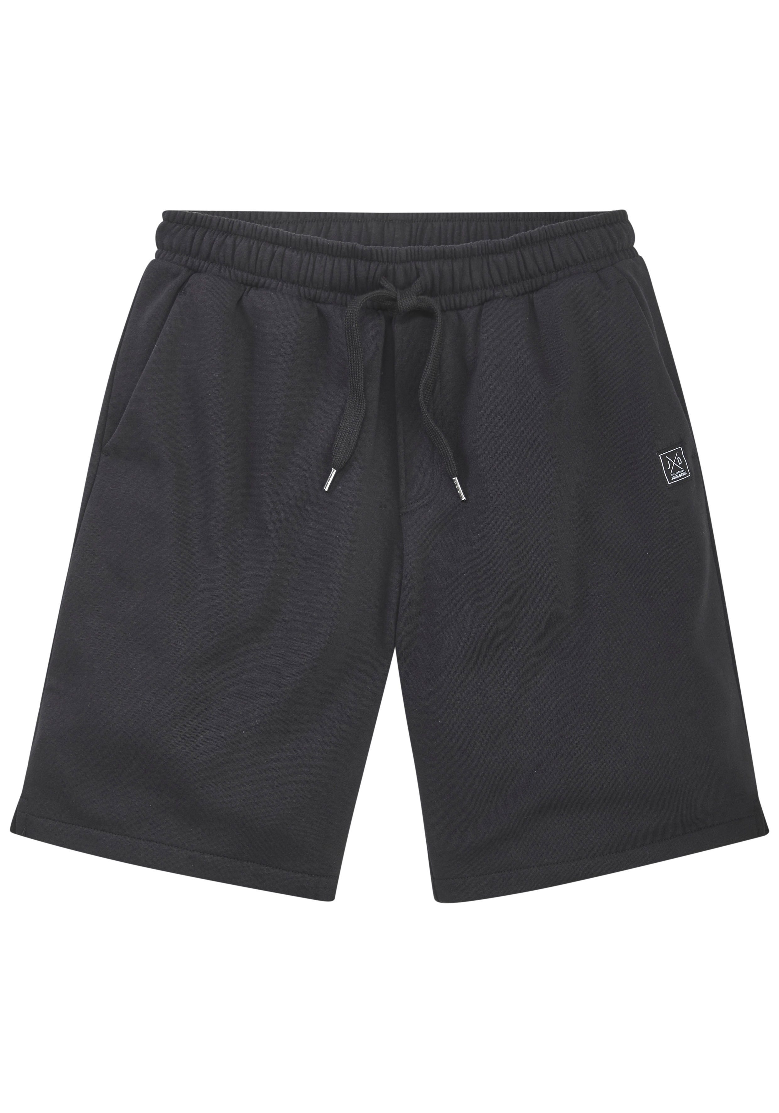 John Devin Sweatshorts - kurze Hose aus innen angerauter Sweatware mit breiter Kordel und seitlichen Taschen