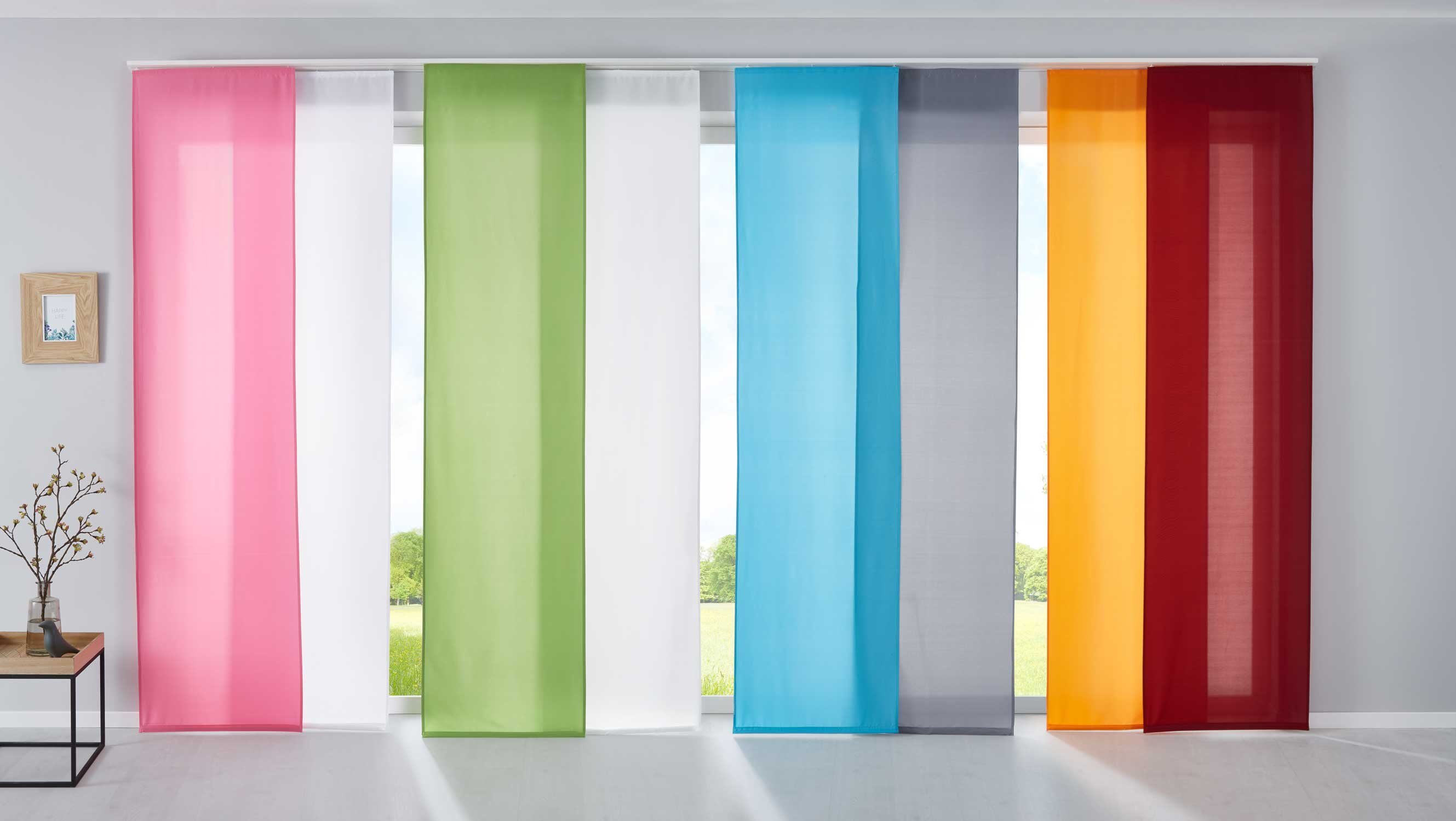 Gardinenbox Schiebegardine (2 St), Paneelwagen, blickdicht, Flächenvorhänge Mikrofaser Blickdicht Matt mit Paneelwagen 85600N2