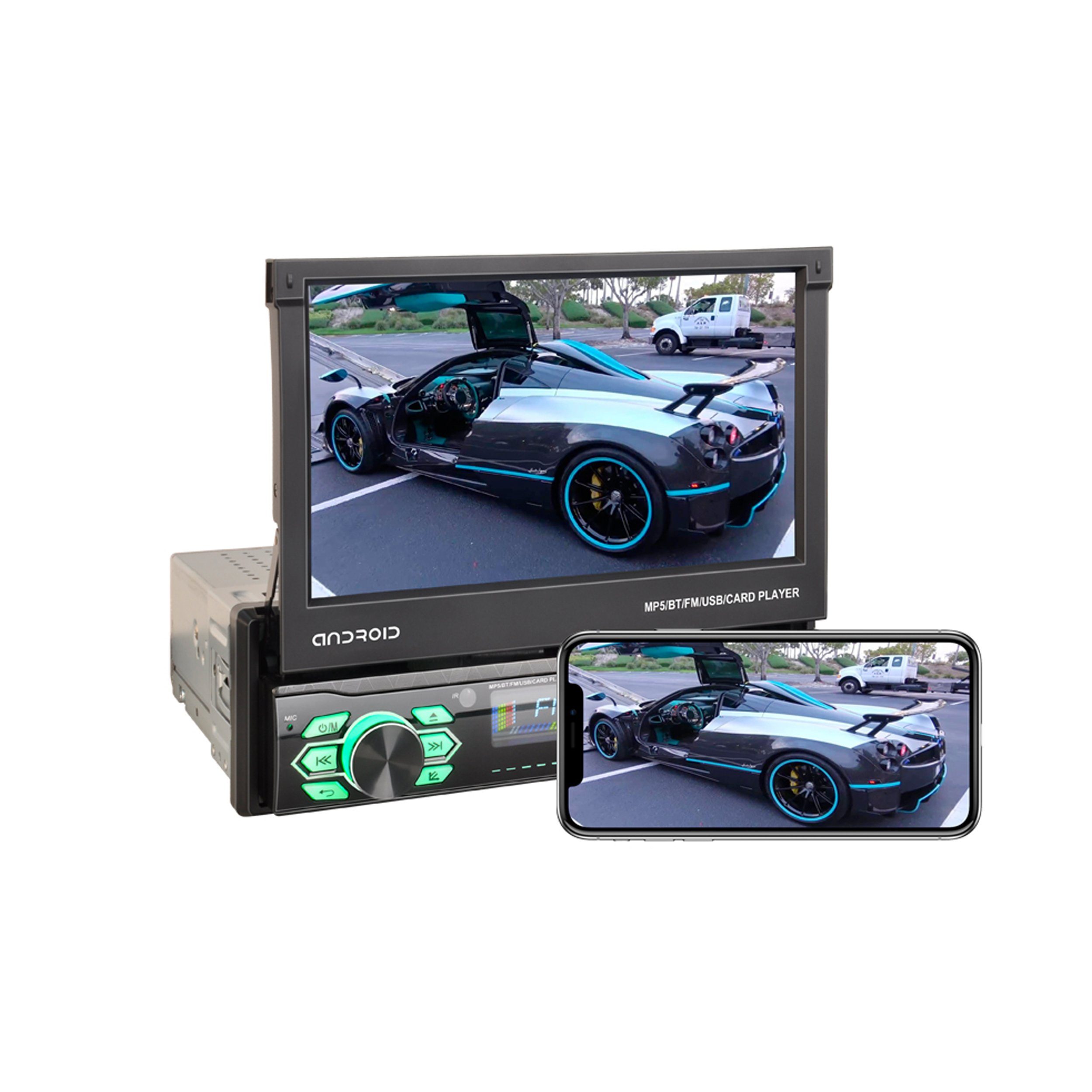 TAFFIO 1 DIN Universal 7" Touchscreen Android Autoradio CarPlay AndroidAuto Einbau-Navigationsgerät