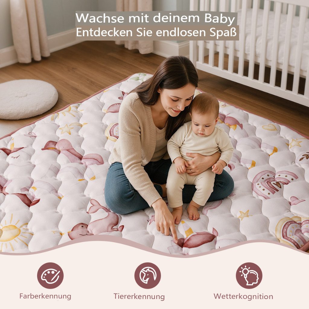 Comomy Spielmatte (125*125 cm, 1-St., Krabbelmatte Boden Spielunterlage Lau günstig online kaufen