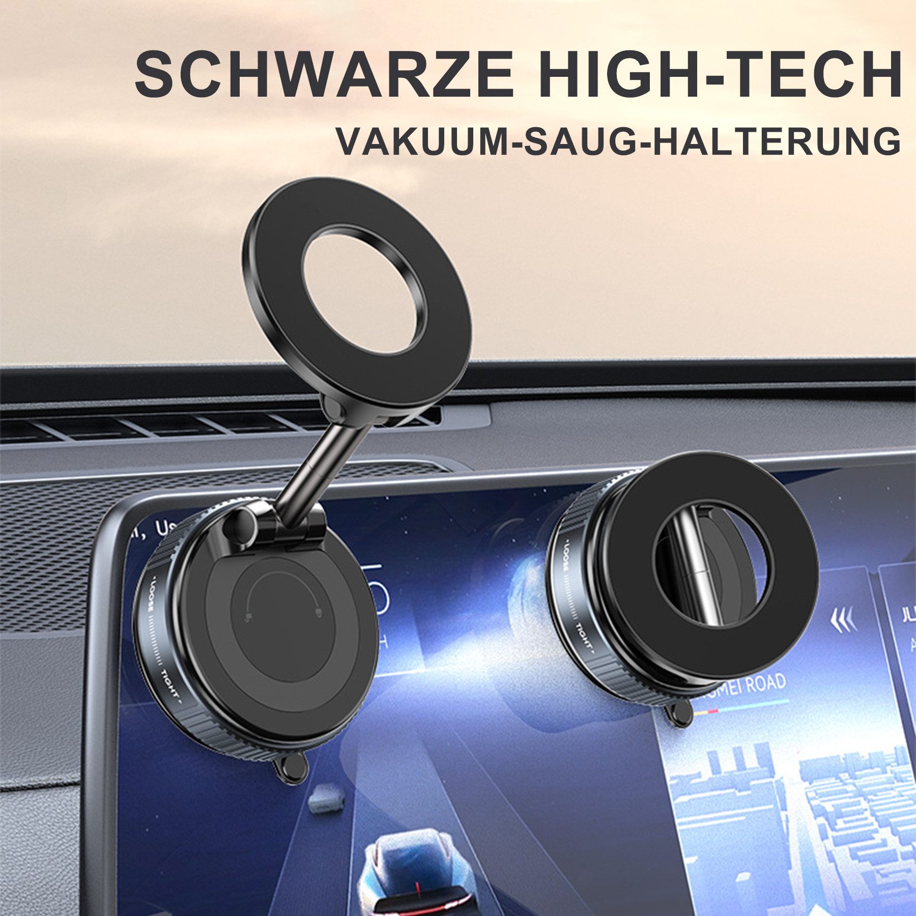 Mutig Handy-Halterung Vakuum Magnetischer Handyhalterung Auto für Magsafe Autohalterung, (bis 7 Zoll, Starke Saugkraft, Magnet für Alle Handys, 360° Drehbar, Faltbarer für Auto Spiegel/Autofenster/Fitnessstudio/Küche/Büro, Für Magsafe Autohalterung,360° Drehbar,Starke Saugkraft,Faltbarer)