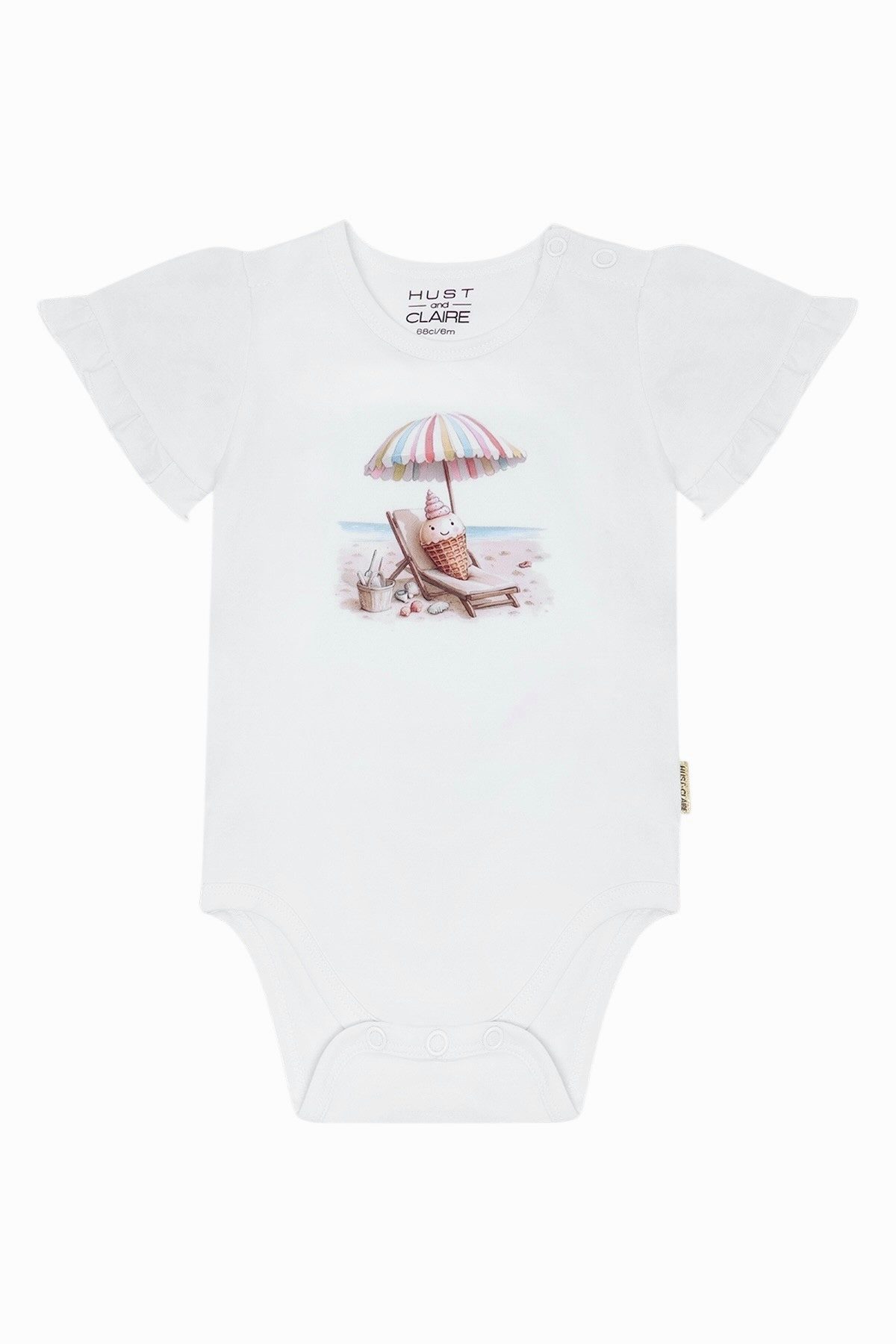Hust & Claire Kurzarmbody HCBritt Sunny (1-tlg) Baby Body Mädchen mit Eis Print