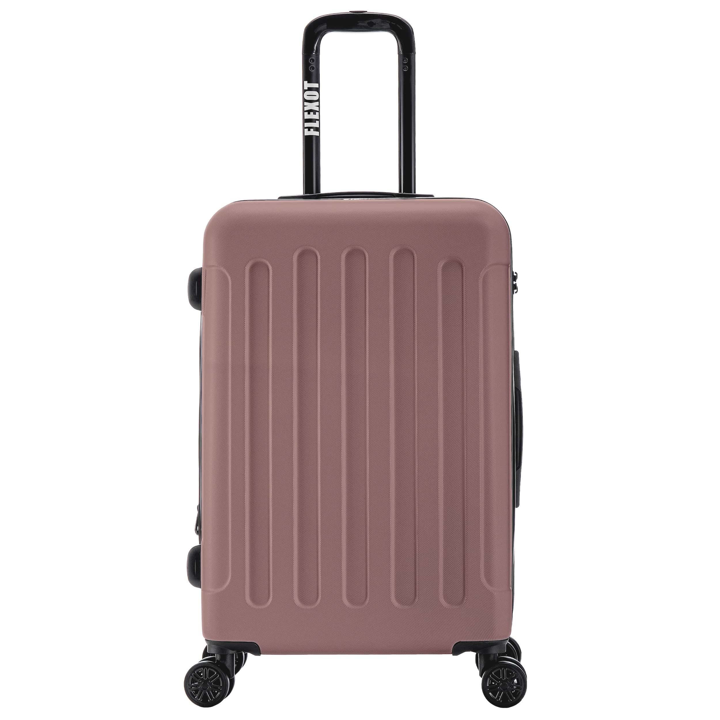 Flexot Hartschalen-Trolley F-3045 (Gr. M, L, XL) – Kofferset – ABS-Hartschale, 4 Rollen, Robuster und moderner Koffer mit vier 360° Rollen und Zahlenschloss