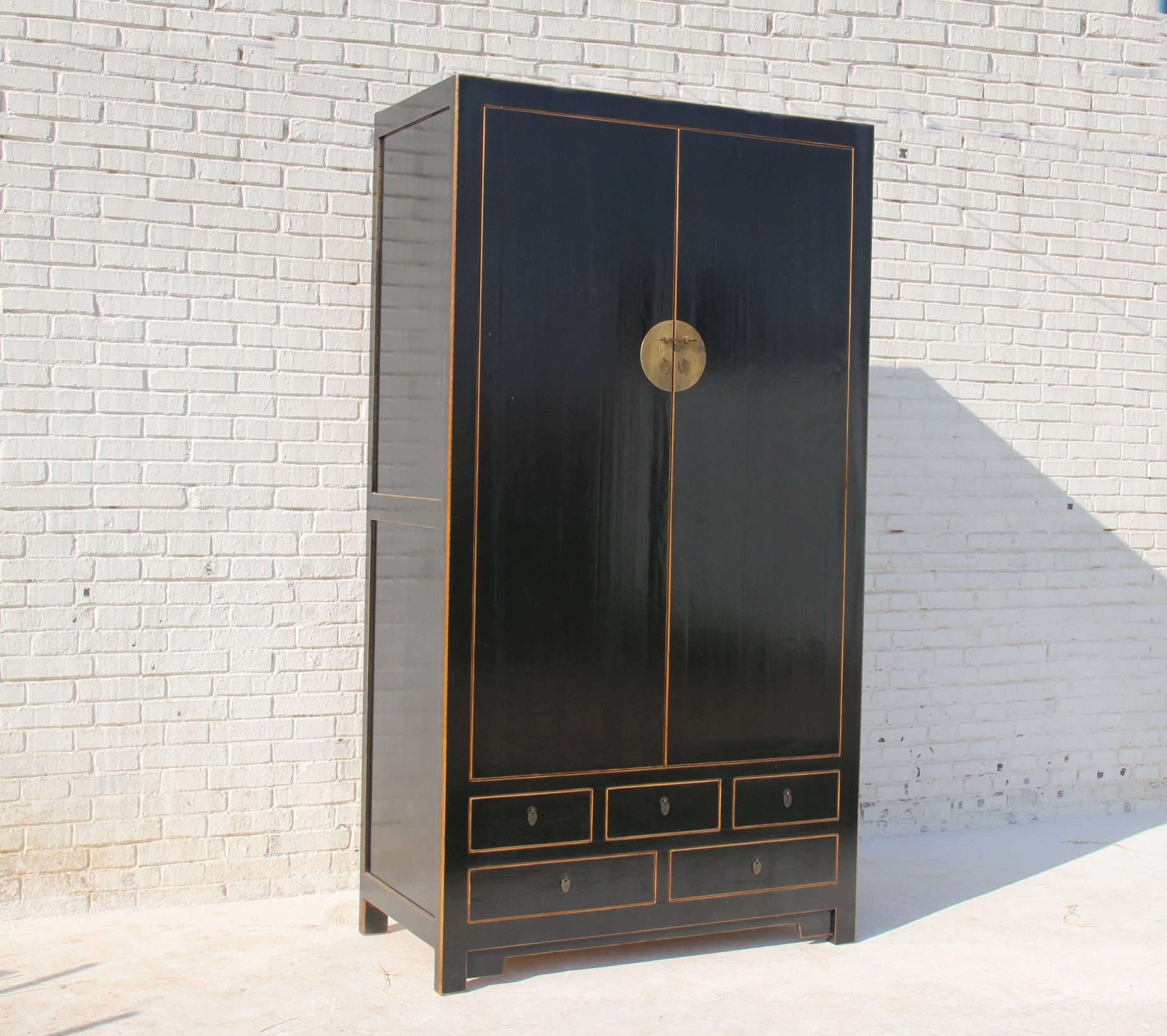 Luxury-Park-Direct Kommode Chinesischer Kleiderschrank aus stabilem Naturholz handgefertigt