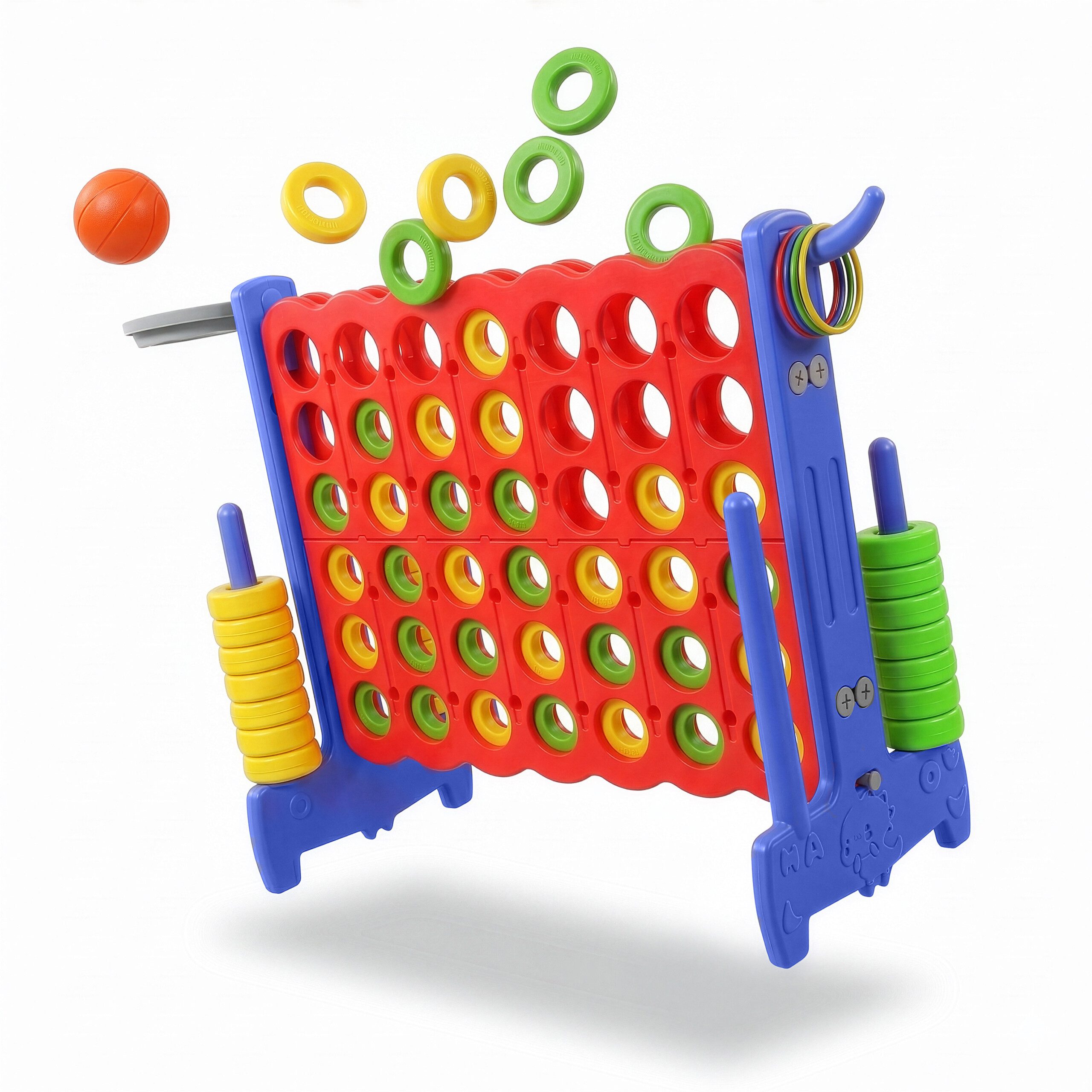 relaxdays Spiel Vier gewinnt XXL 3in1 Set, rot-blau