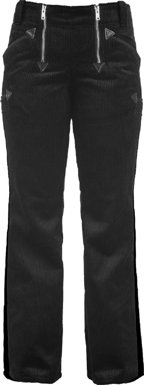 JOB Arbeitshose Damen-Zunfthose Trenkercord schwarz, ausgestelltes Bein