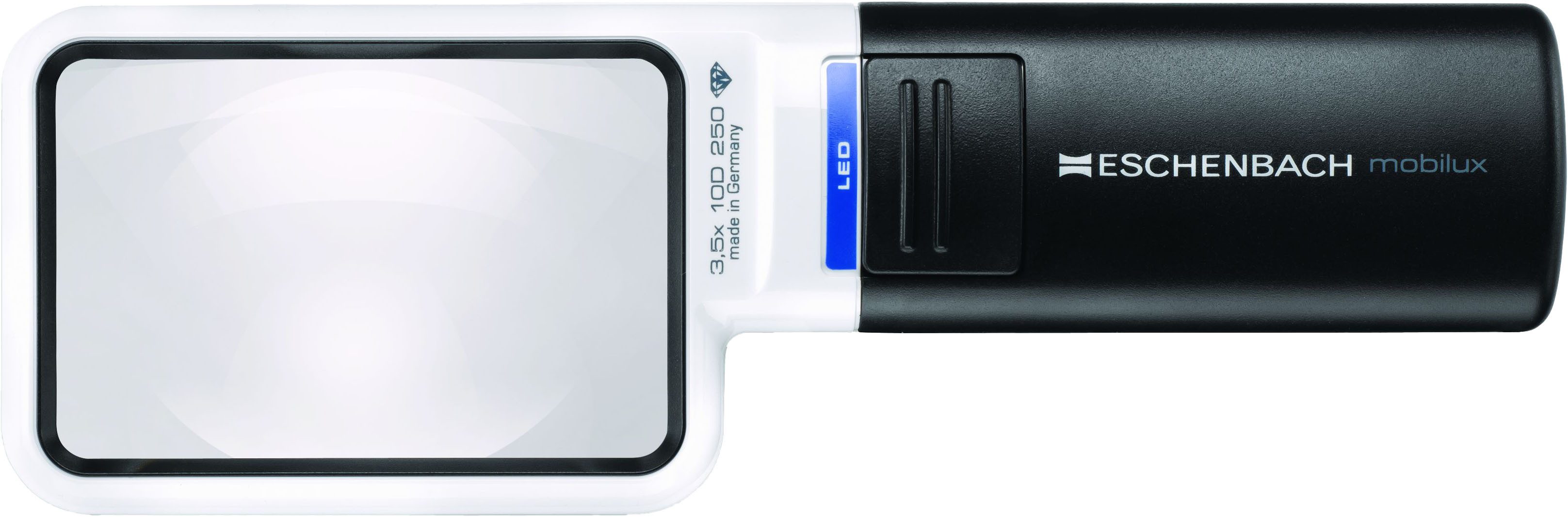 Eschenbach Optik Leuchtlupe mobilux LED, 3-tlg., Stromsparend, LED-Technik, 3,5-fach Vergrößerung