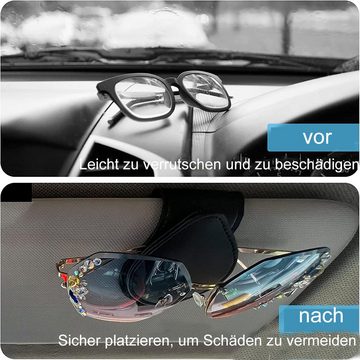 NUODWELL Brillenetui Brillenhalter für Ticket Karten Clip,2 Pack Brillenhalter für Auto