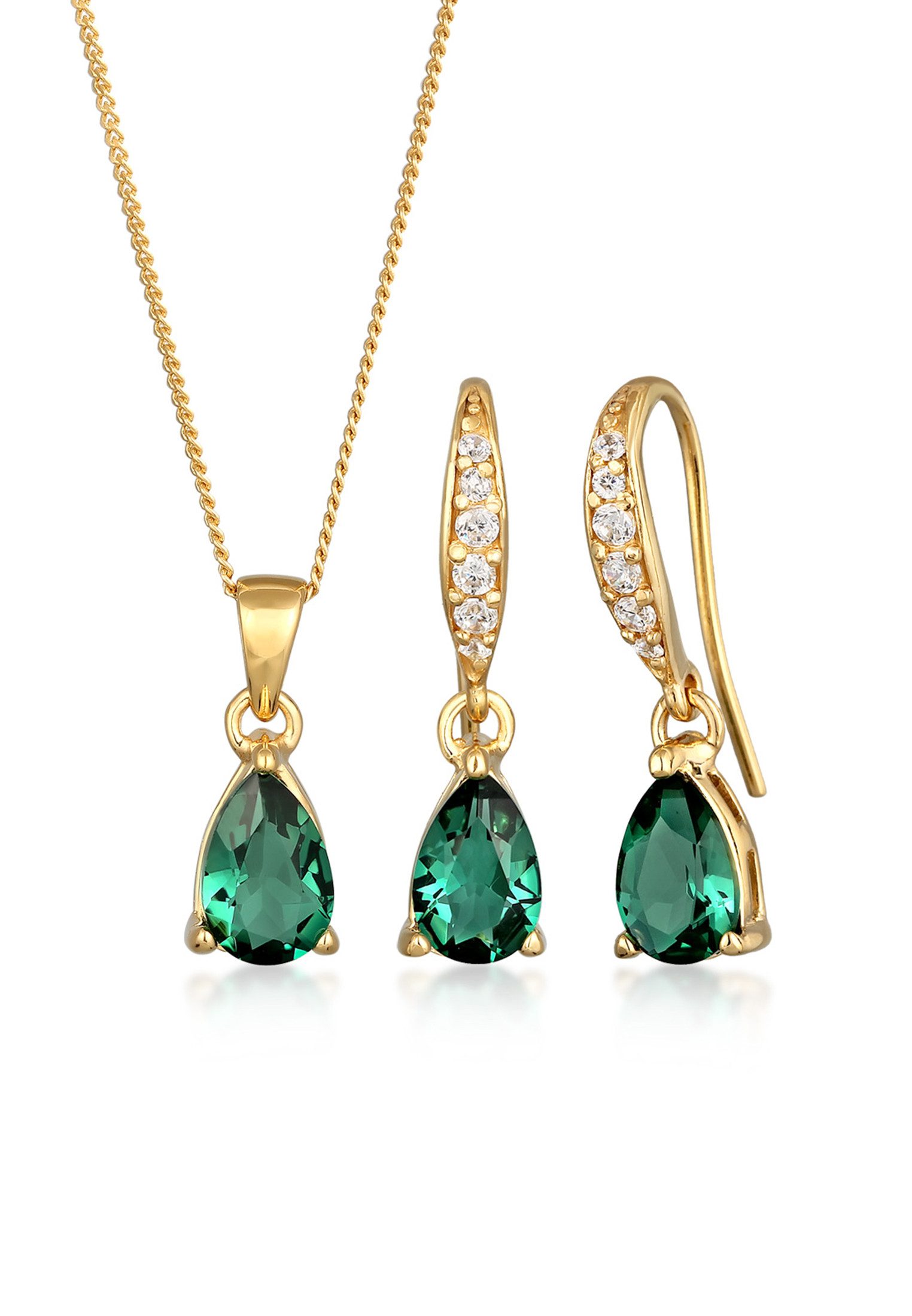Elli Schmuckset Kette Ohrhänger Quarz Topas günstig online kaufen